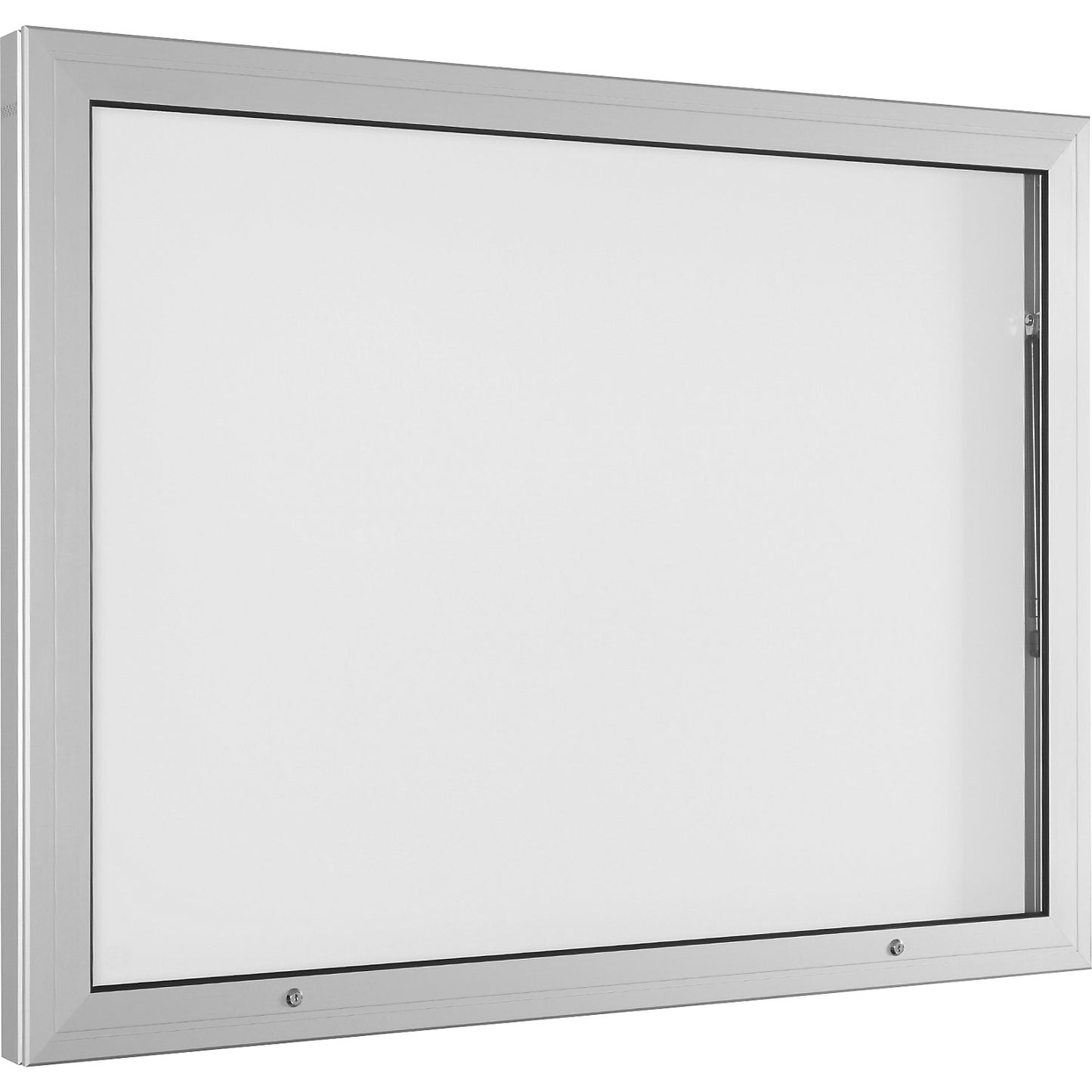 Display case, door opens upwards 90°, for A0 format, rear panel in pure white.