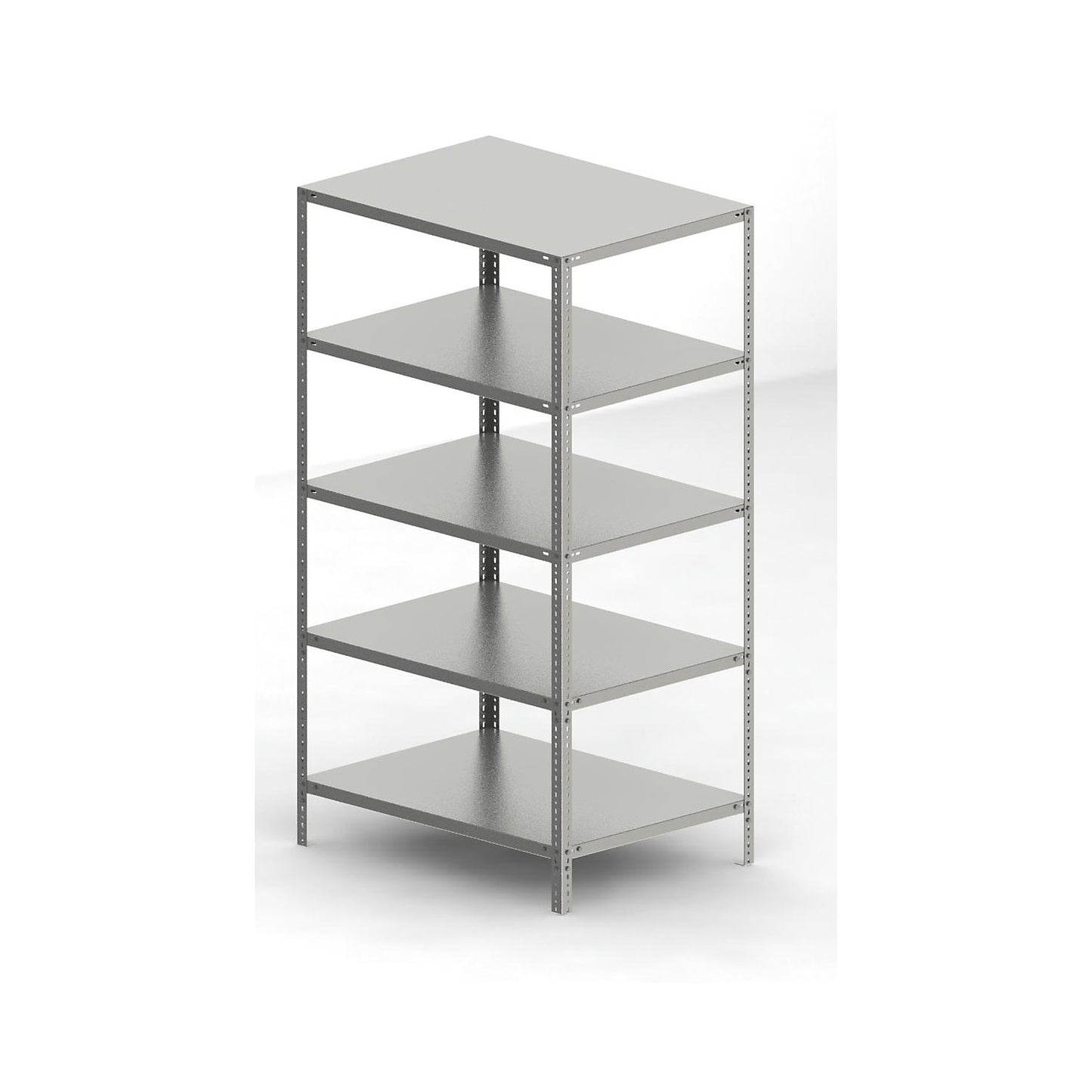 Stainless steel shelf unit, shelf height 2000 mm, standard shelf, width x depth 1100 x 800 mm.