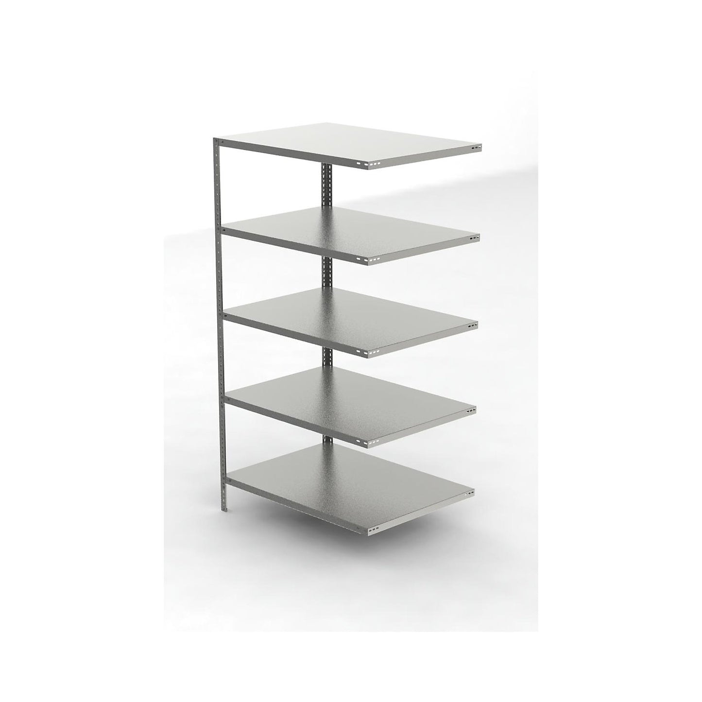 Stainless steel shelf unit, shelf height 2000 mm, extension shelf, width x depth 1100 x 800 mm.