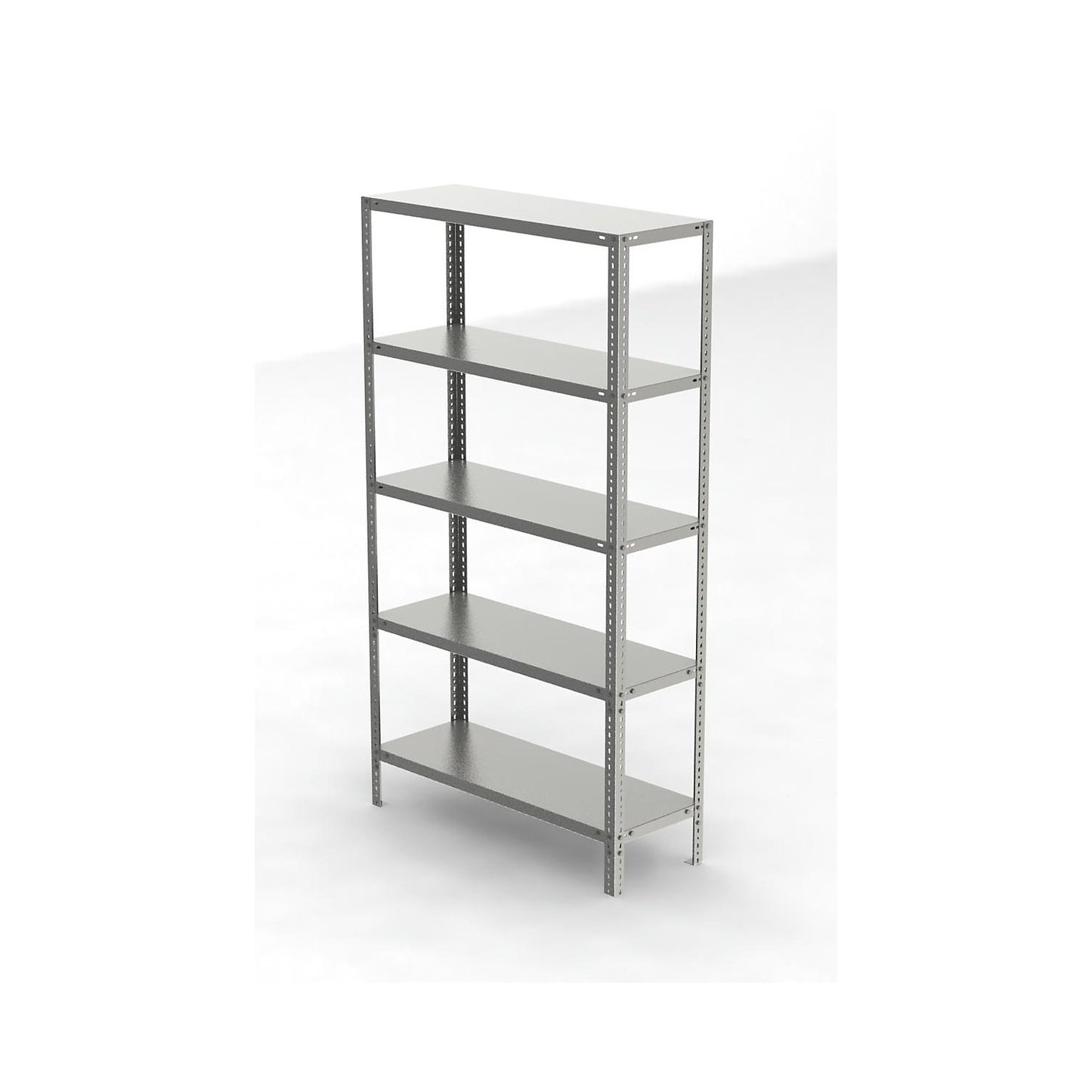 Stainless steel shelf unit, shelf height 2000 mm, standard shelf, width x depth 1100 x 400 mm.