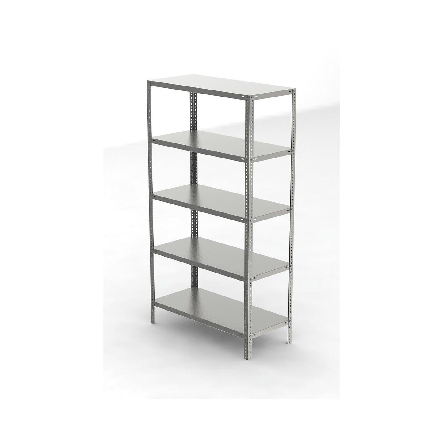 Stainless steel shelf unit, shelf height 2000 mm, standard shelf, width x depth 1100 x 500 mm.