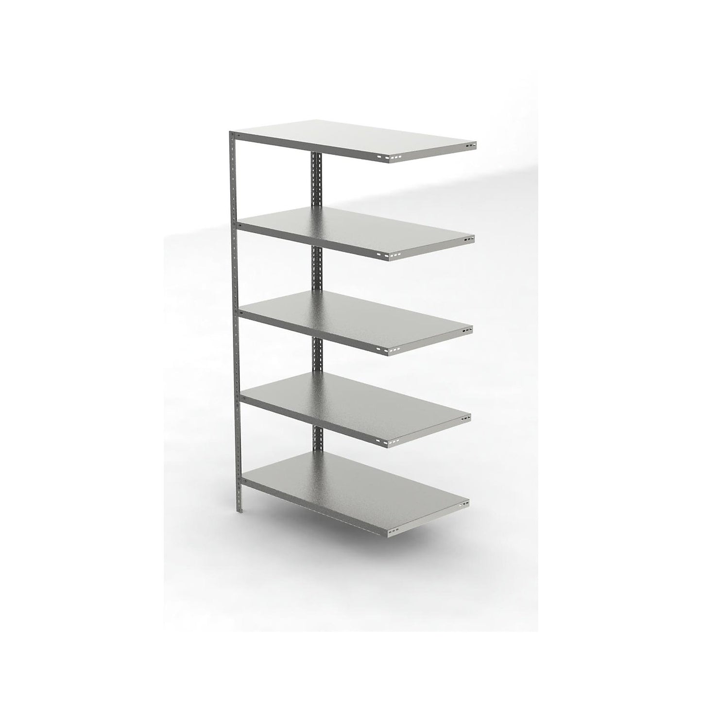Stainless steel shelf unit, shelf height 2000 mm, extension shelf, width x depth 1100 x 600 mm.