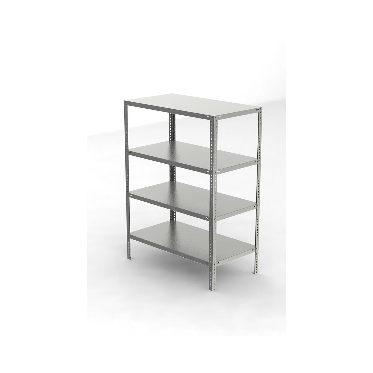 Stainless steel shelf unit, shelf height 1500 mm, standard shelf, width x depth 1100 x 600 mm.