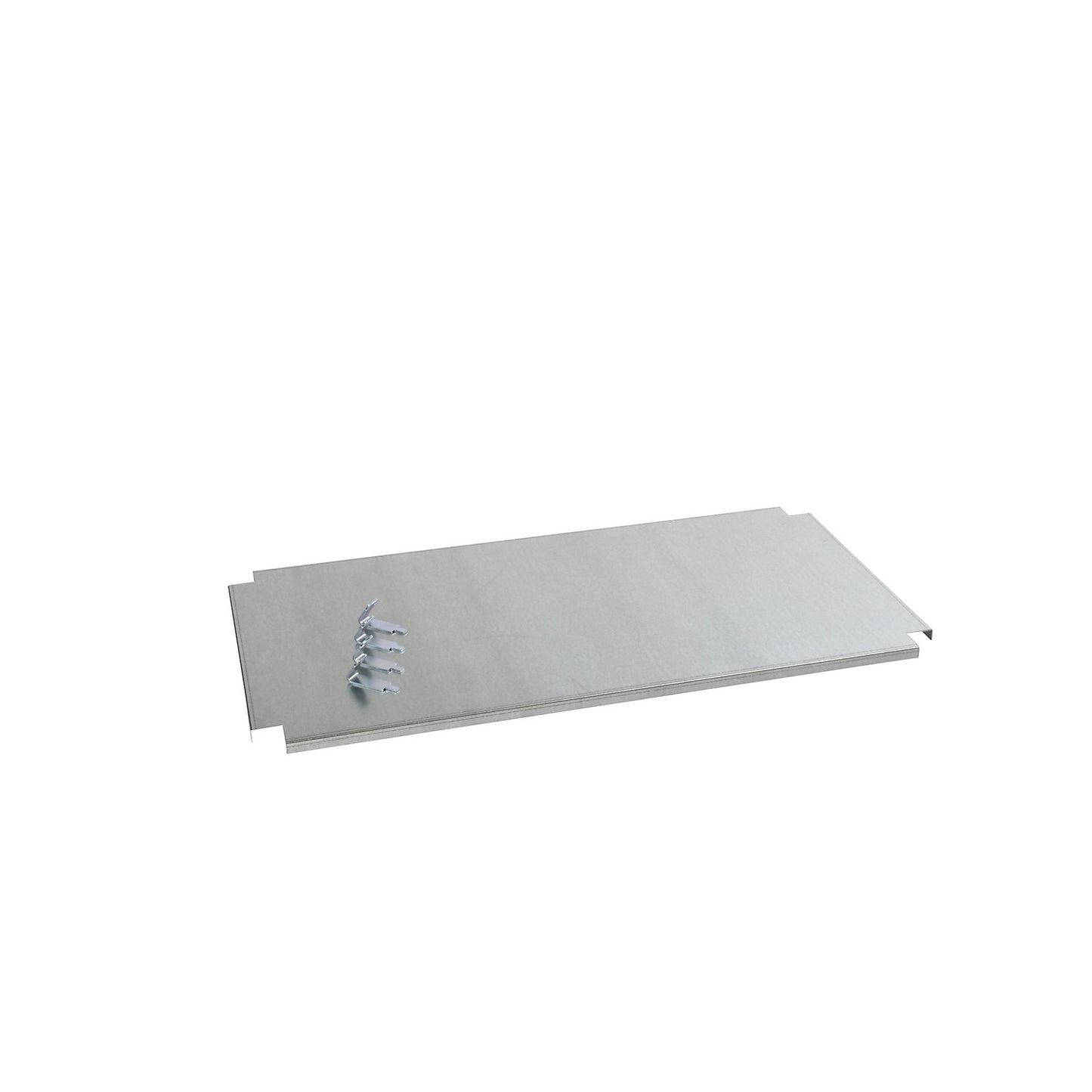 Shelf, for cupboard trolley, made of sheet zinc.