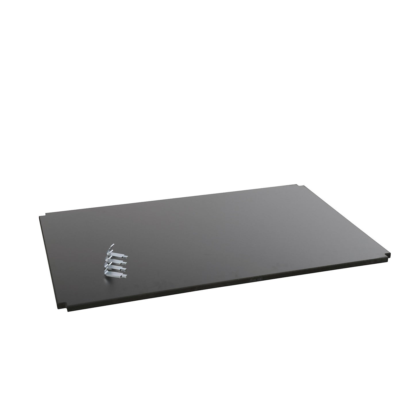 Shelf, made of MDF, with storage hooks, LxWxH 1032 x 682 x 19 mm.