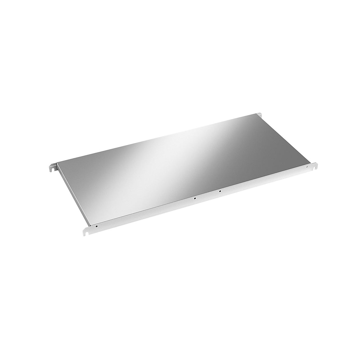Stainless steel shelf, solid, WxD 940 x 440 mm.