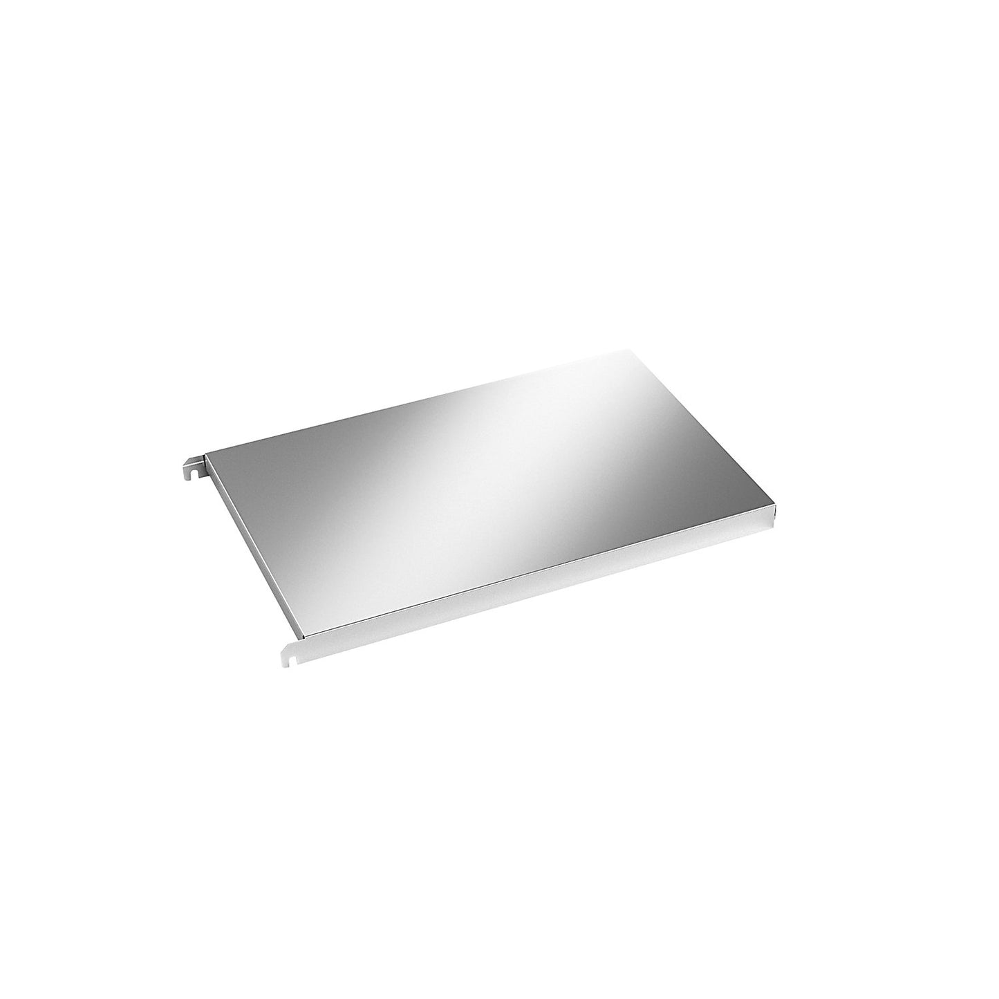Stainless steel shelf, smooth corner shelf, WxD 640 x 440 mm.