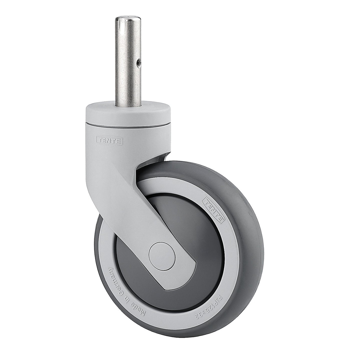 Plastic castor with pins, wheel Ø x width 125 x 32 mm, swivel castor.