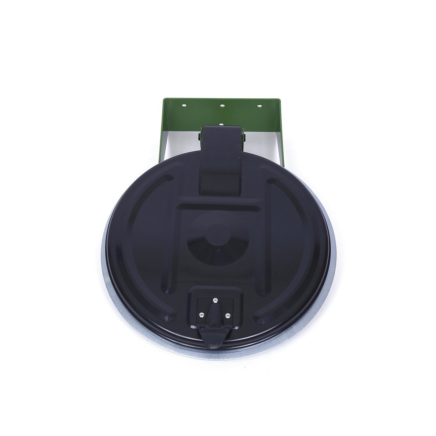 Wall mounted waste sack holder, for capacity 120 l, green, plastic lid.