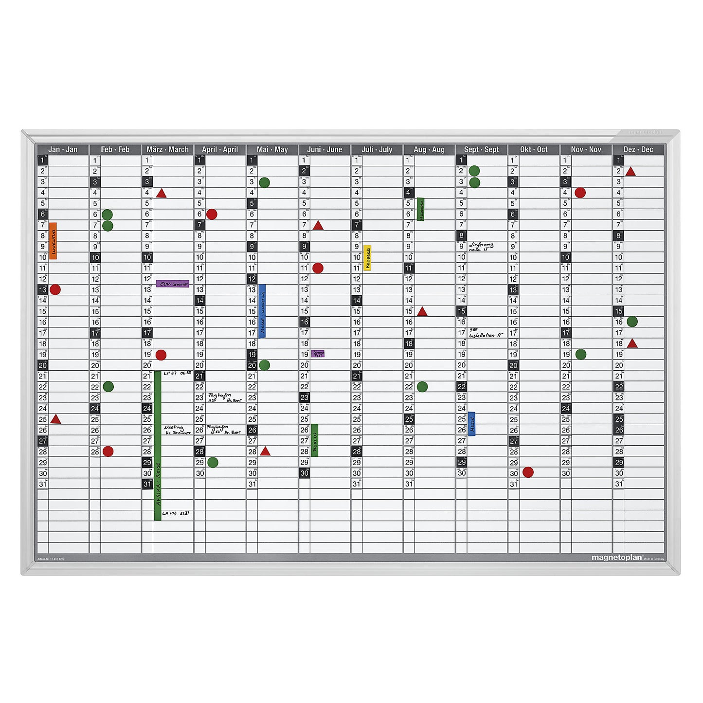 Yearly planner, continuous, WxH 1200 x 900 mm.