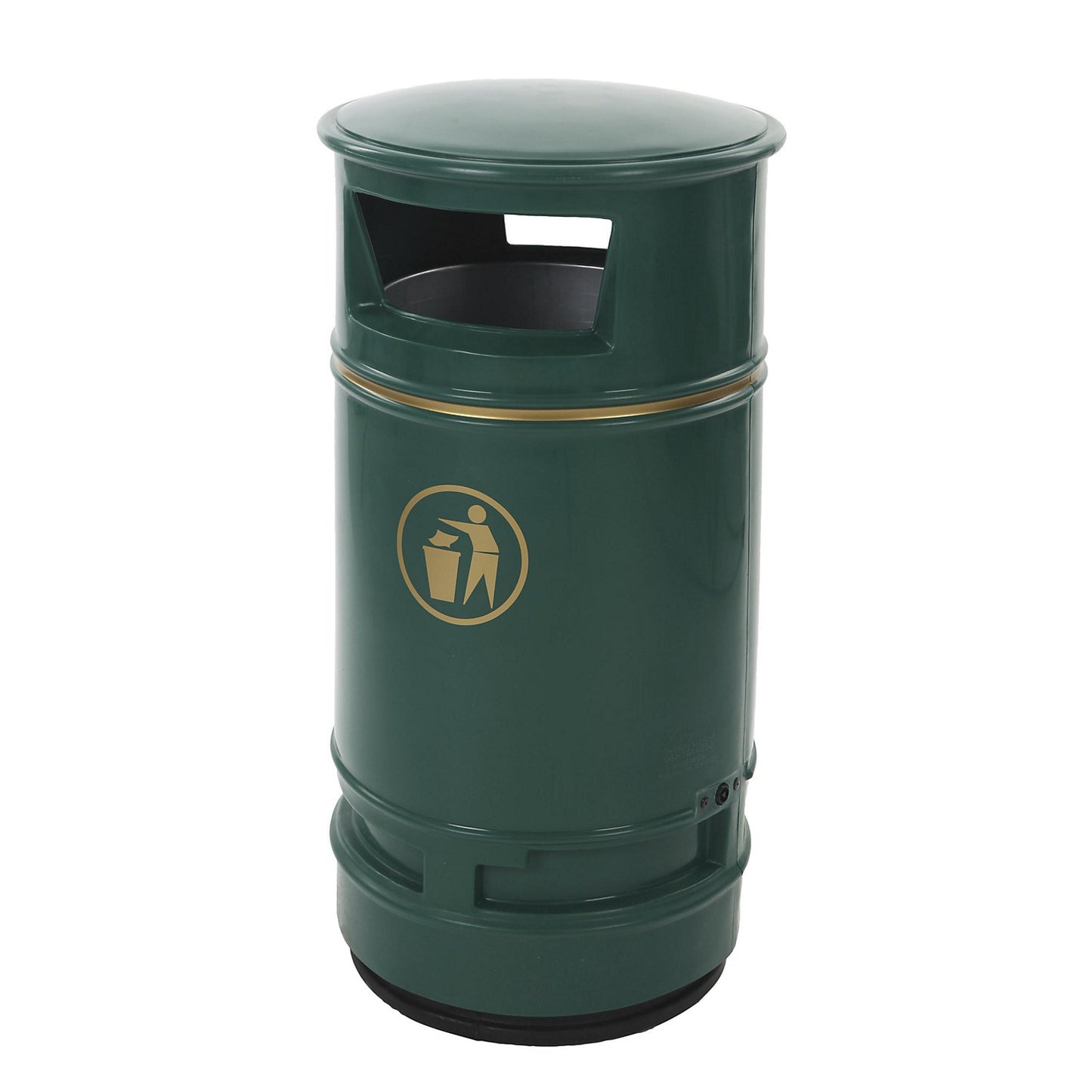 Outdoor waste collector, capacity 90 l, HxØ 990 x 485 mm, green.