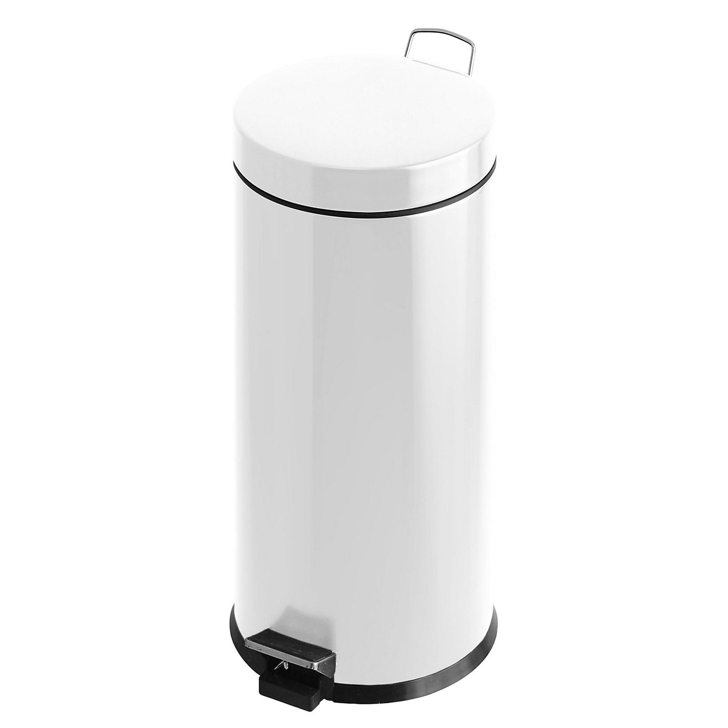 Waste collector with pedal and plastic inner container, capacity 30 l, HxØ 640 x 292 mm, white.