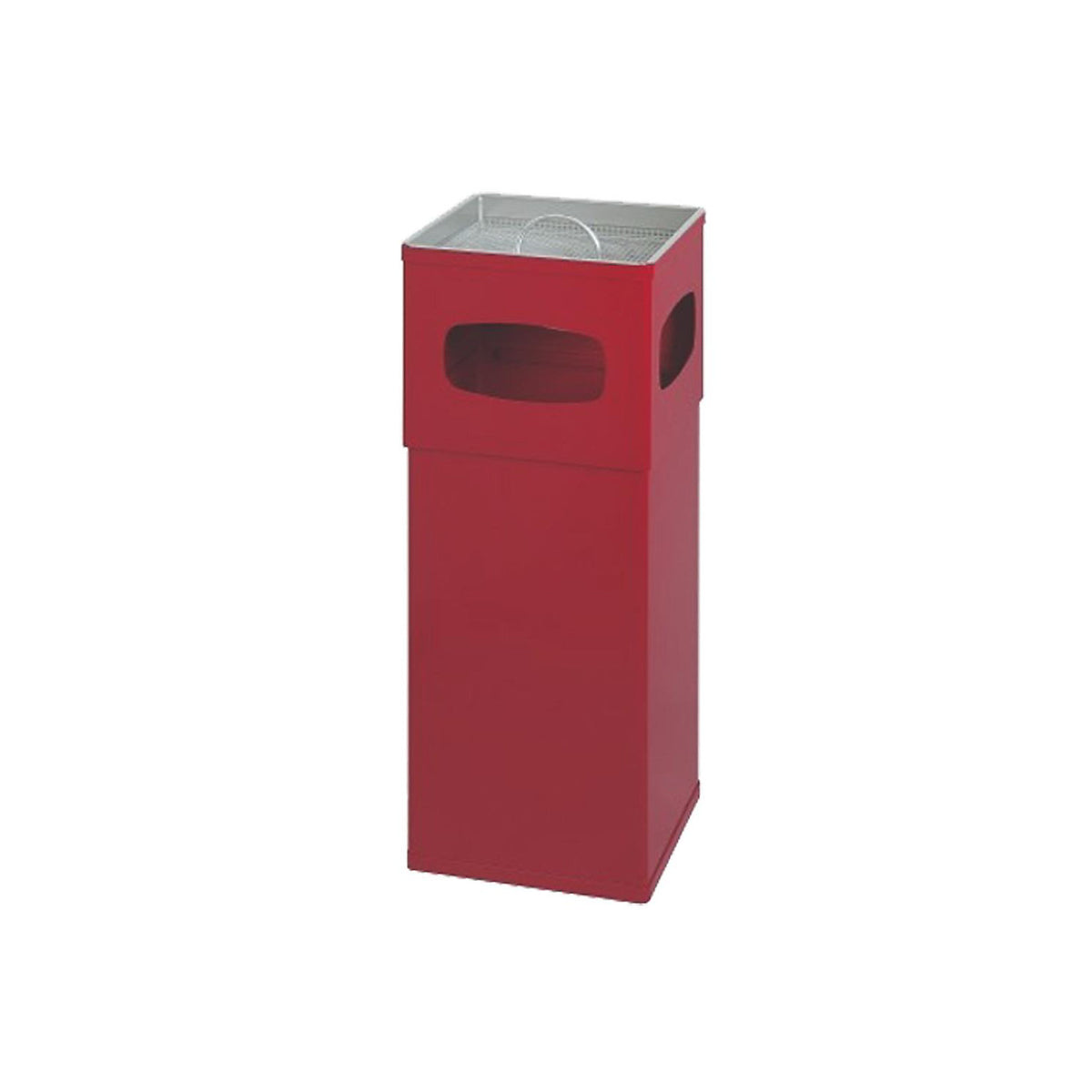 Aluminium combination ashtray, capacity 50 l, WxHxD 300 x 820 x 300 mm, red.