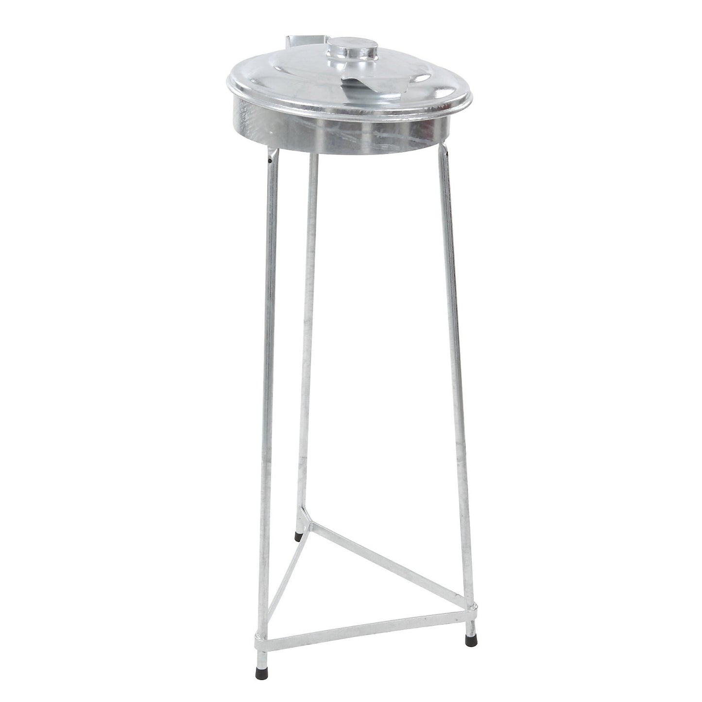 Waste sack stand made of steel, for capacity 60 l, with steel lid, zinc plated.