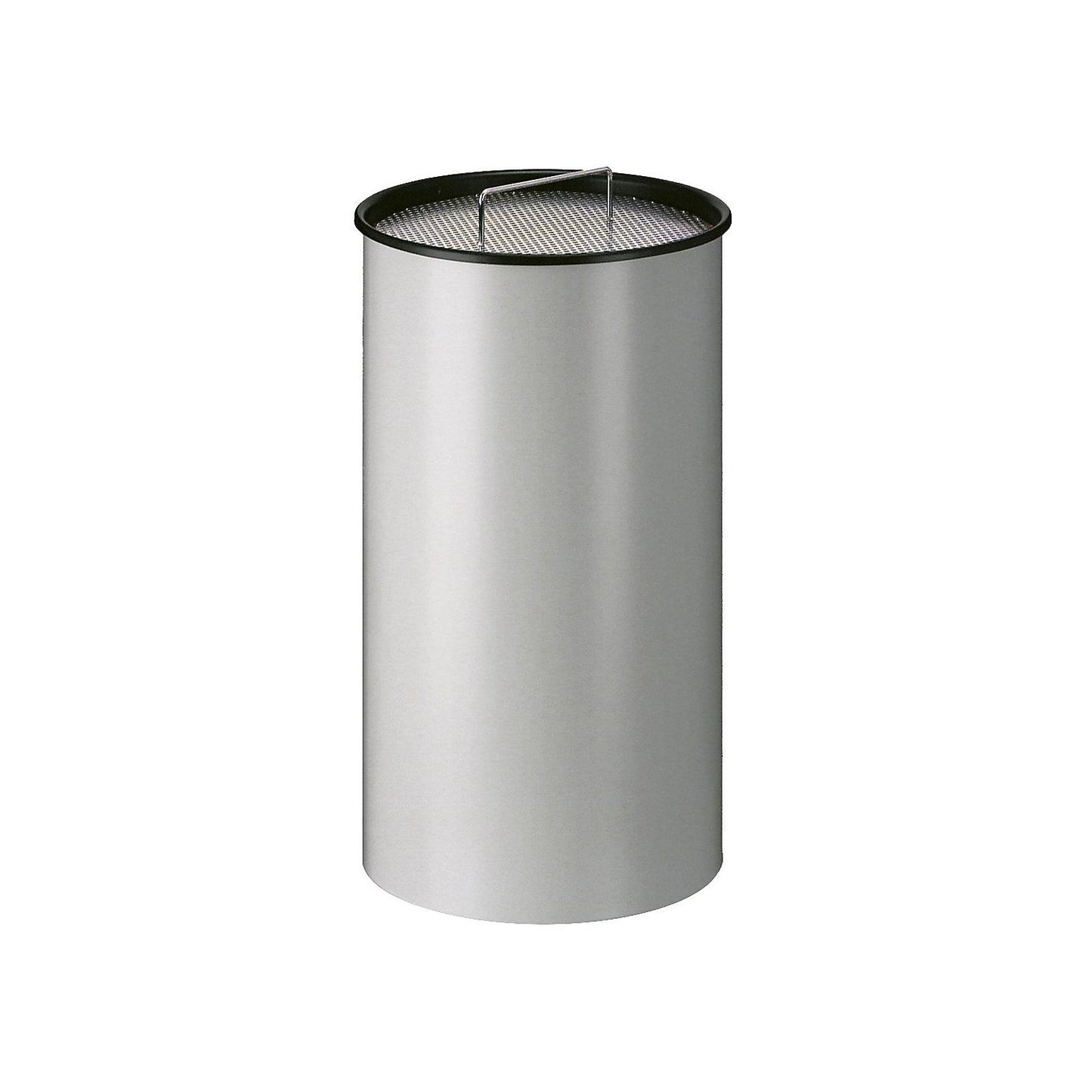 Pedestal ashtray with sand, round, with sieve, aluminium.