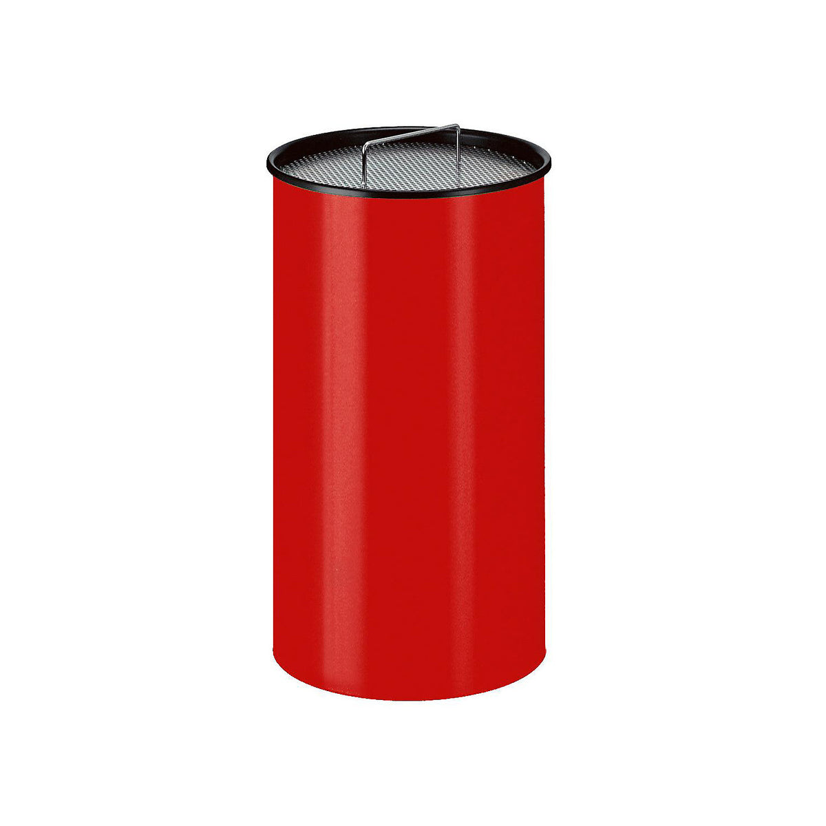 Pedestal ashtray with sand, round, with sieve, red.