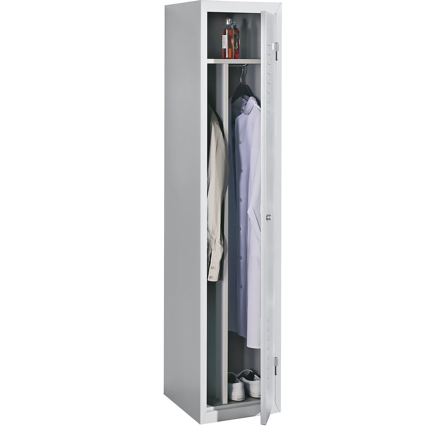 Venlo clean and dirty locker, 1 compartment with centre partition, standard unit, light grey door.