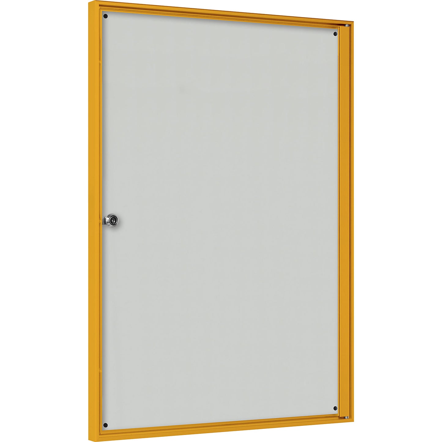 Display case for indoor use, for 2 x 2 A4 format, yellow frame.