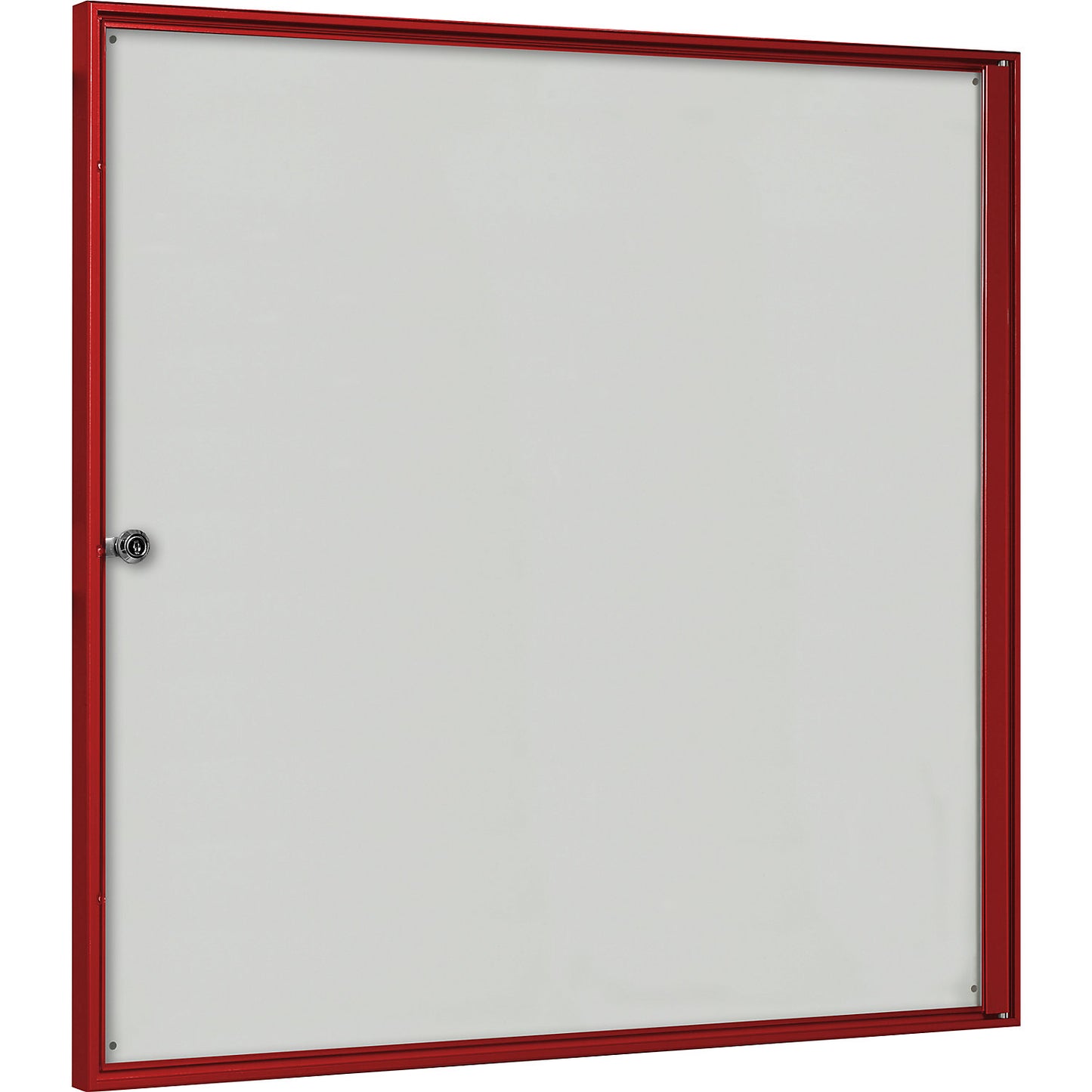 Display case for indoor use, for 3 x 2 A4 format, red frame.