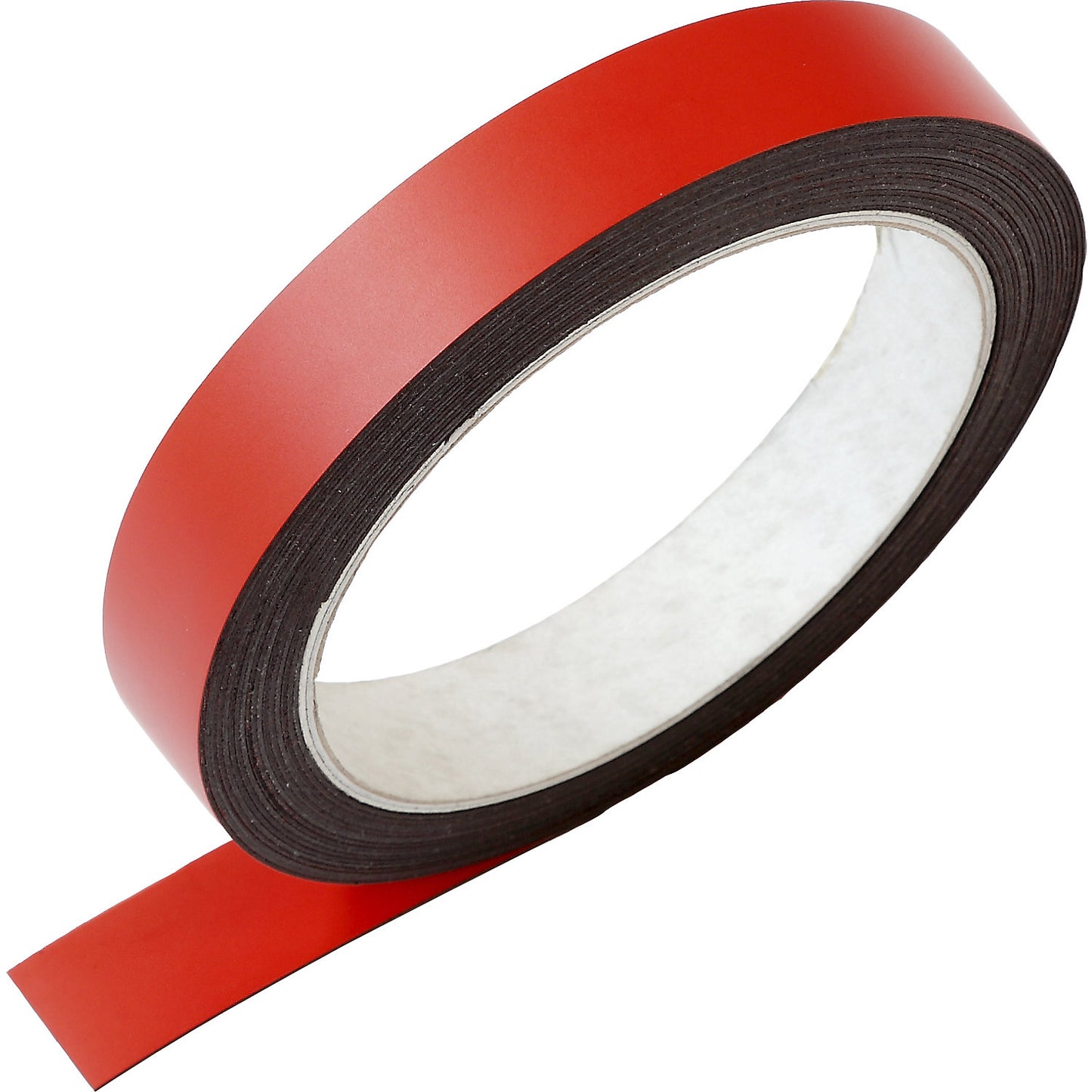 Magnetic strip, LxW 5000 x 15 mm, 1 roll, red.