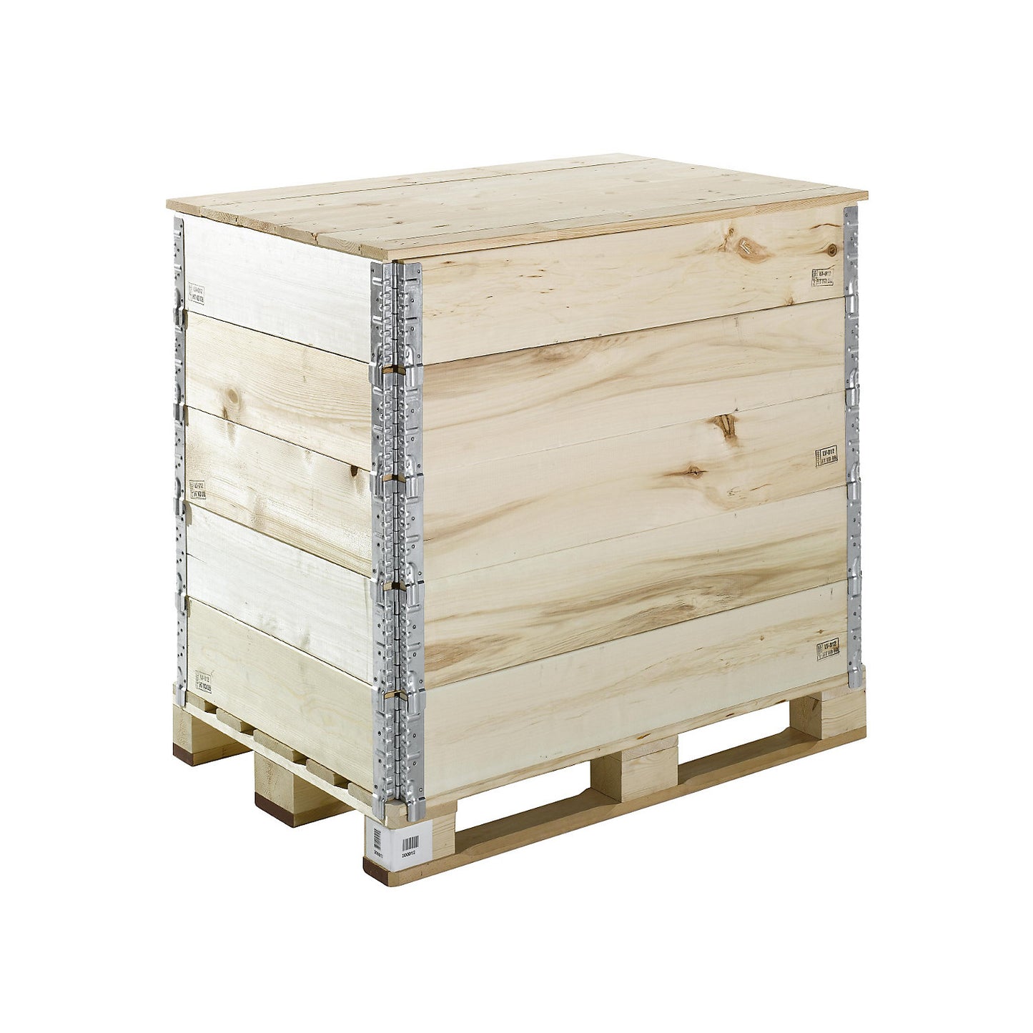 Lid for wooden pallet collar, with two support beams, for frame size LxW 800 x 600 mm.