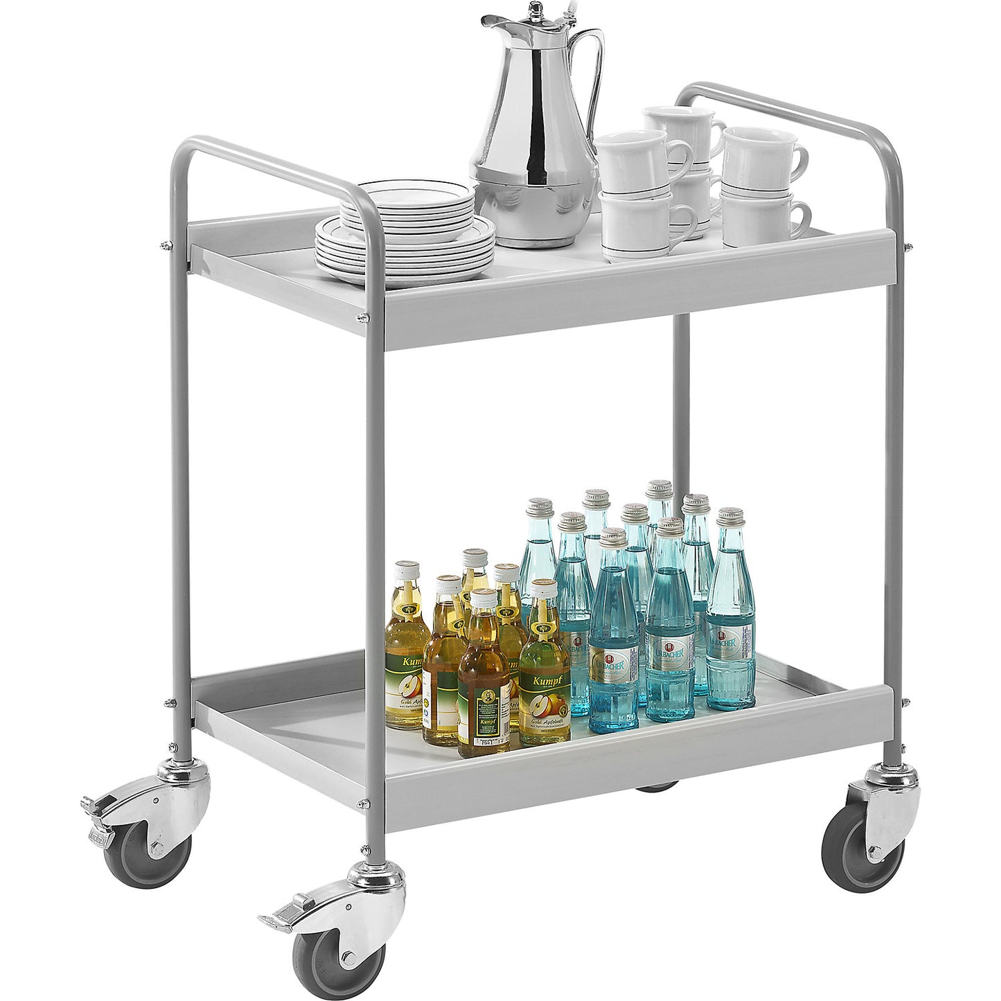 Order picking trolley, with 4 swivel castors, 2 with double stops, wheel Ø 100 mm.