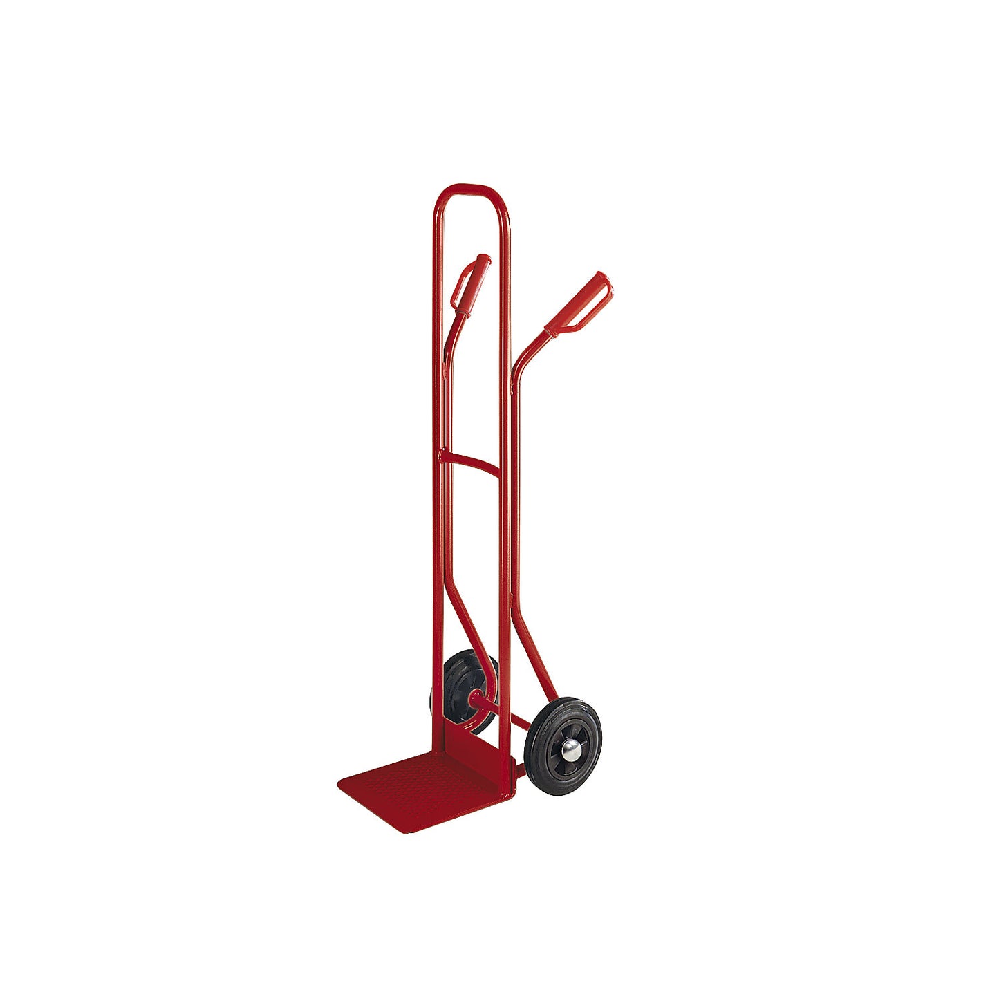 Premium sack truck made of steel, stacking truck model, max. load 200 kg, solid rubber tyres.