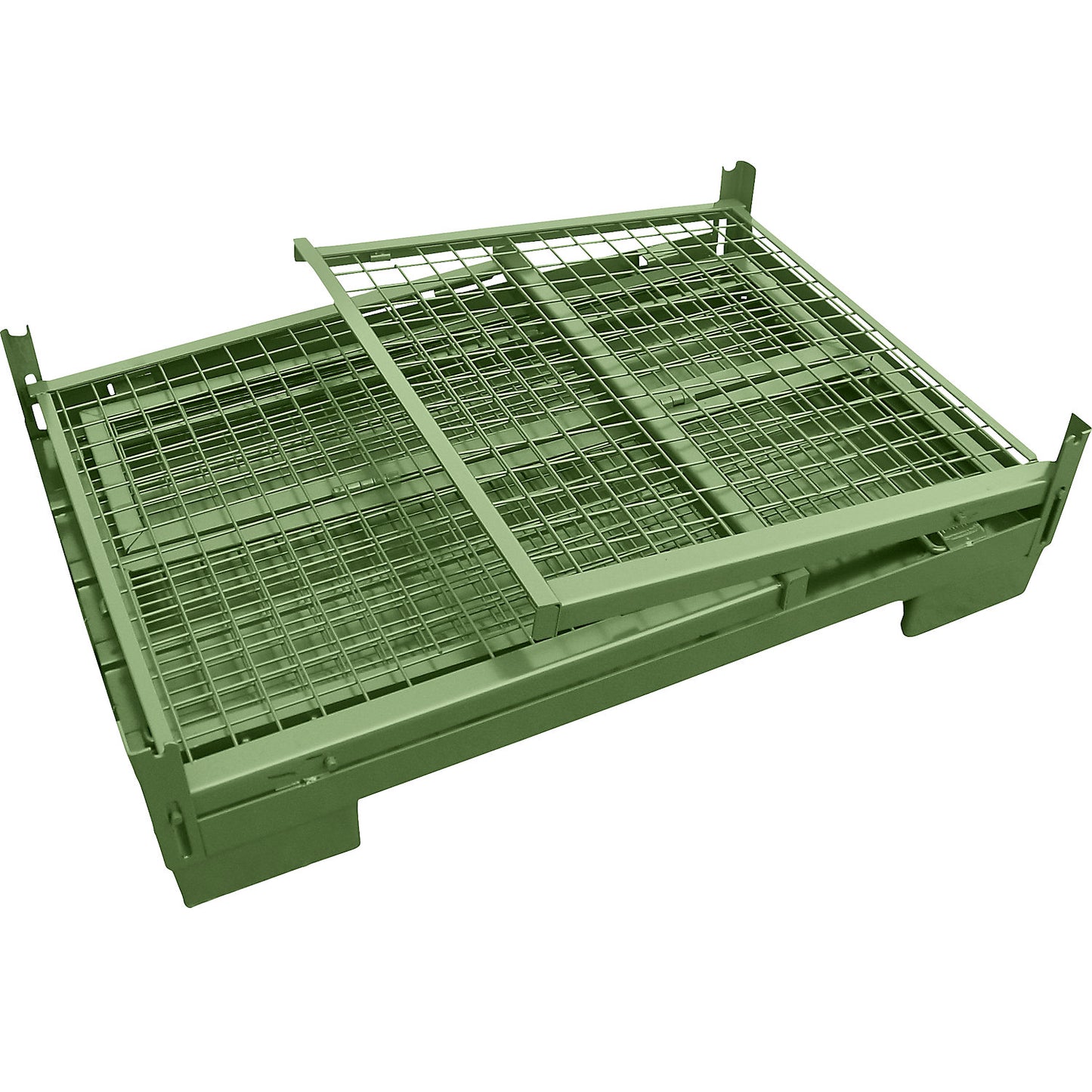 Euro stacking box, folding, LxW 1240 x 835 mm, max. load 1000 kg, reseda green.