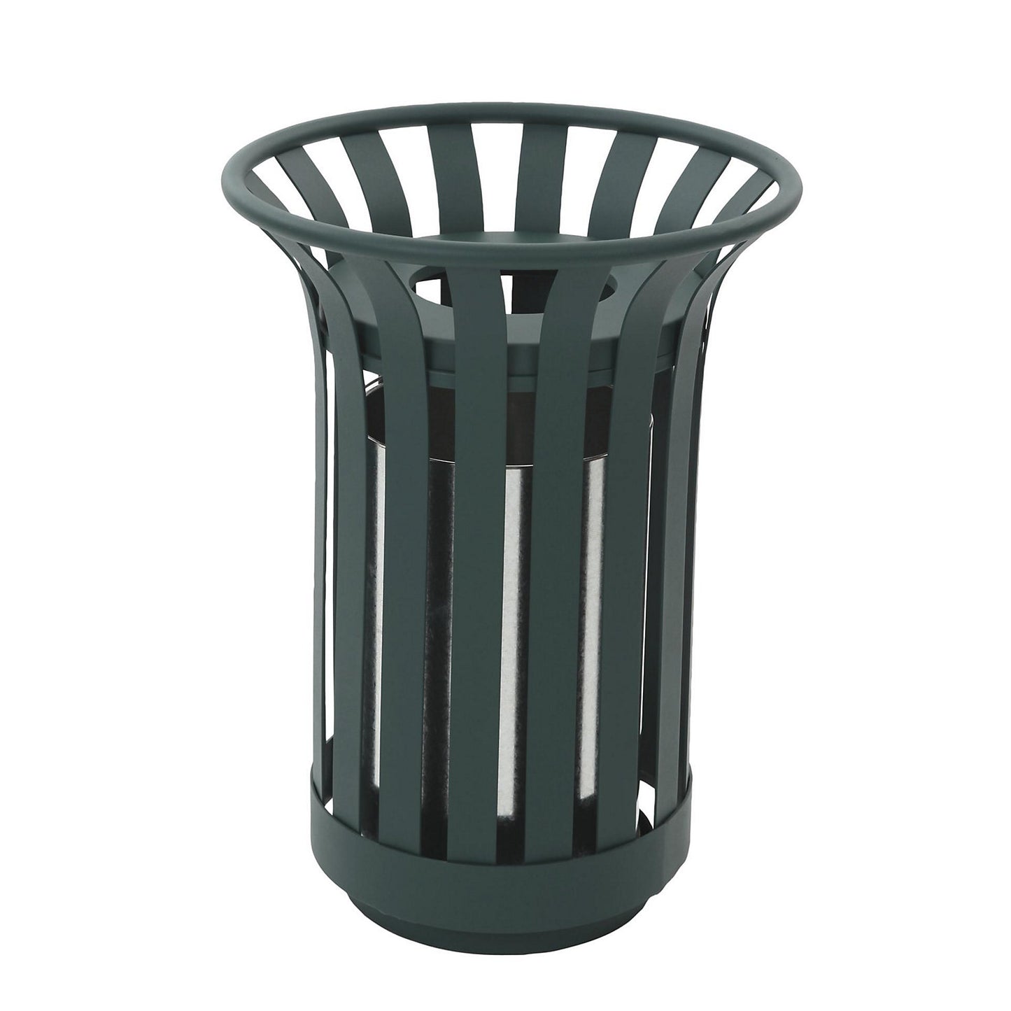 Waste collector for outdoor use, capacity 23 L, H x Ø 650 x 450 mm, green.