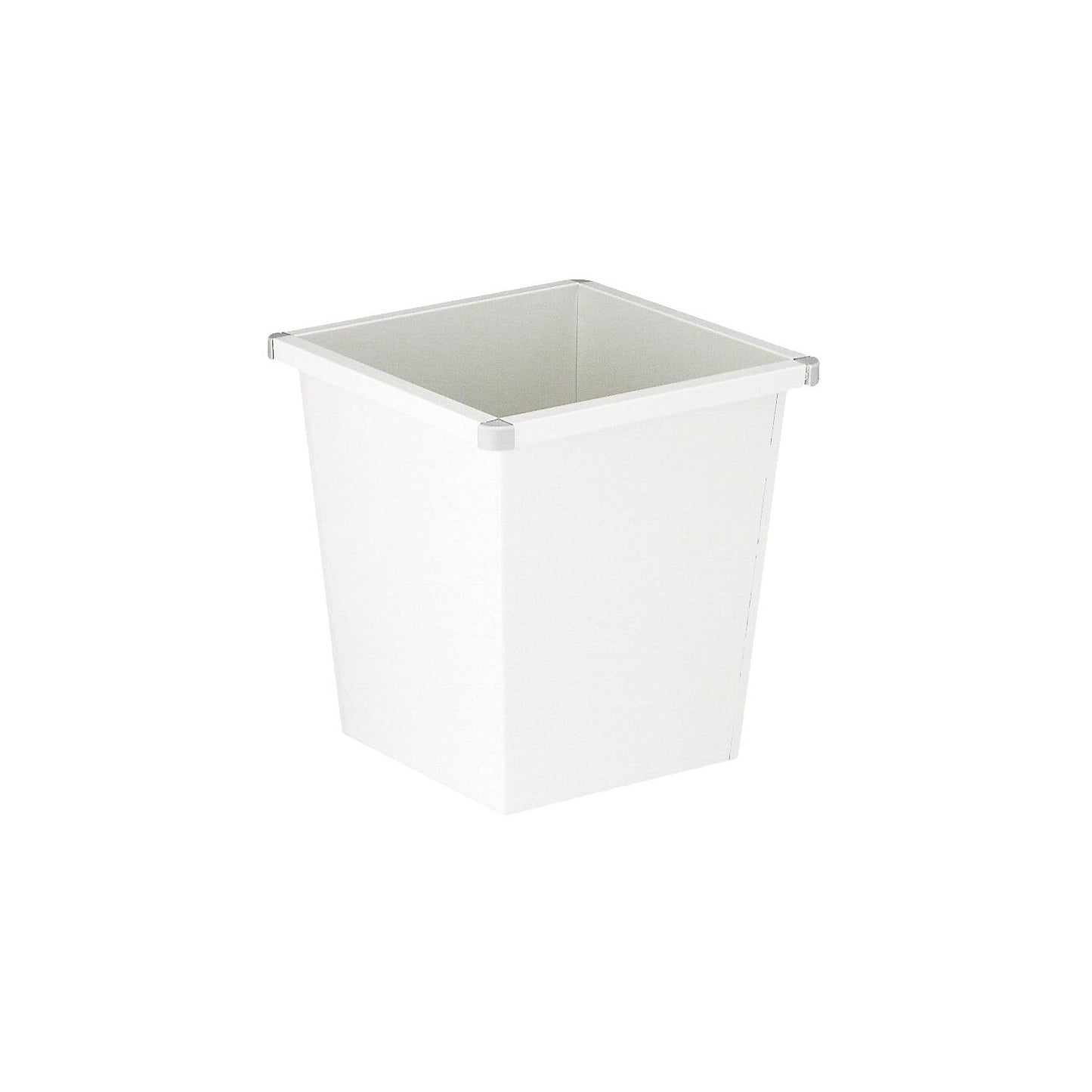 Steel waste paper bin, cone shaped, capacity 27 l, WxHxD 343 x 343 x 361 mm, white.