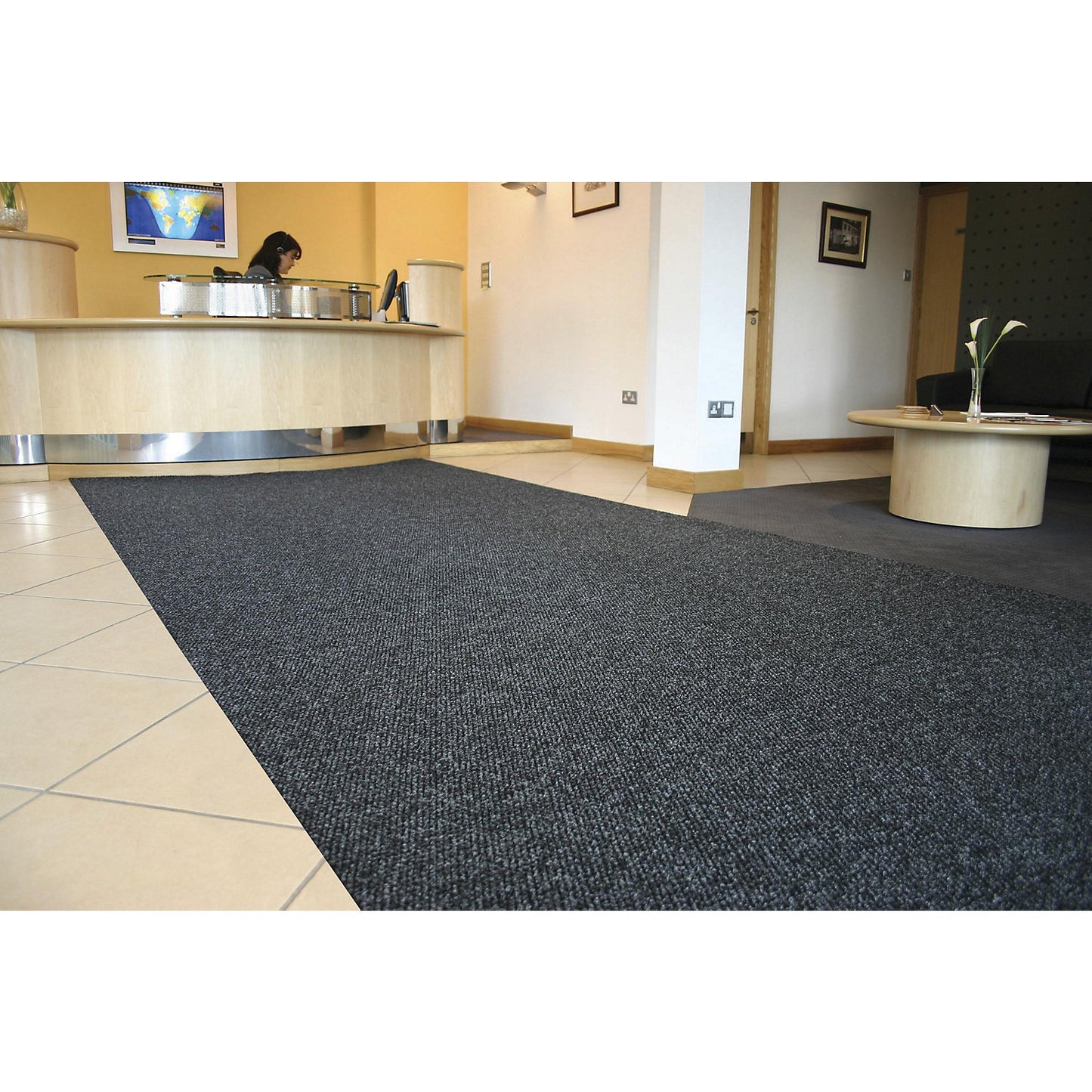 Needlefelt mat, width 1000 mm, sold by the metre, grey.