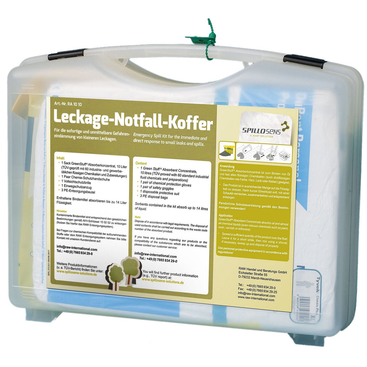 Environmental emergency case, universal absorbent concentrate, HxWxD 360 x 450 x 140 mm.