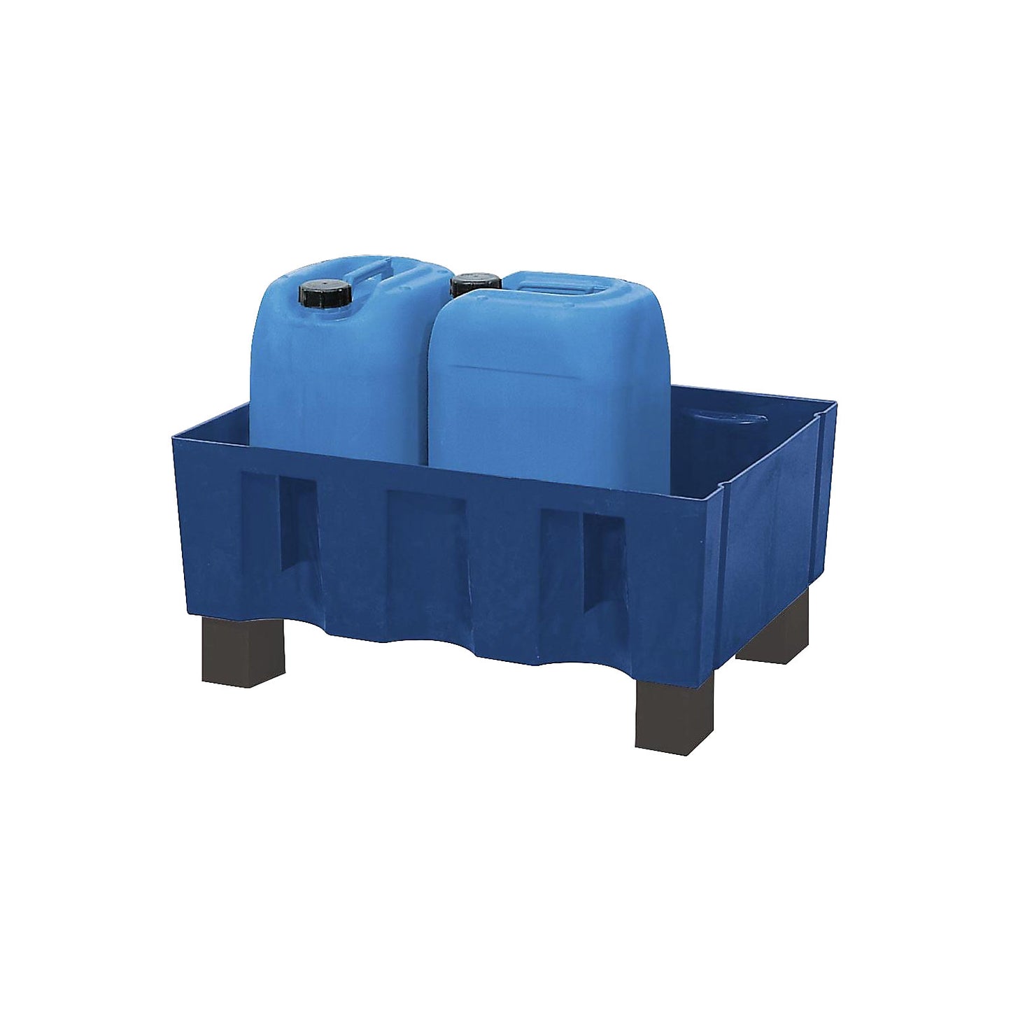 PE sump tray for 60 litre drums, sump capacity 60 l, with four feet, without grate.