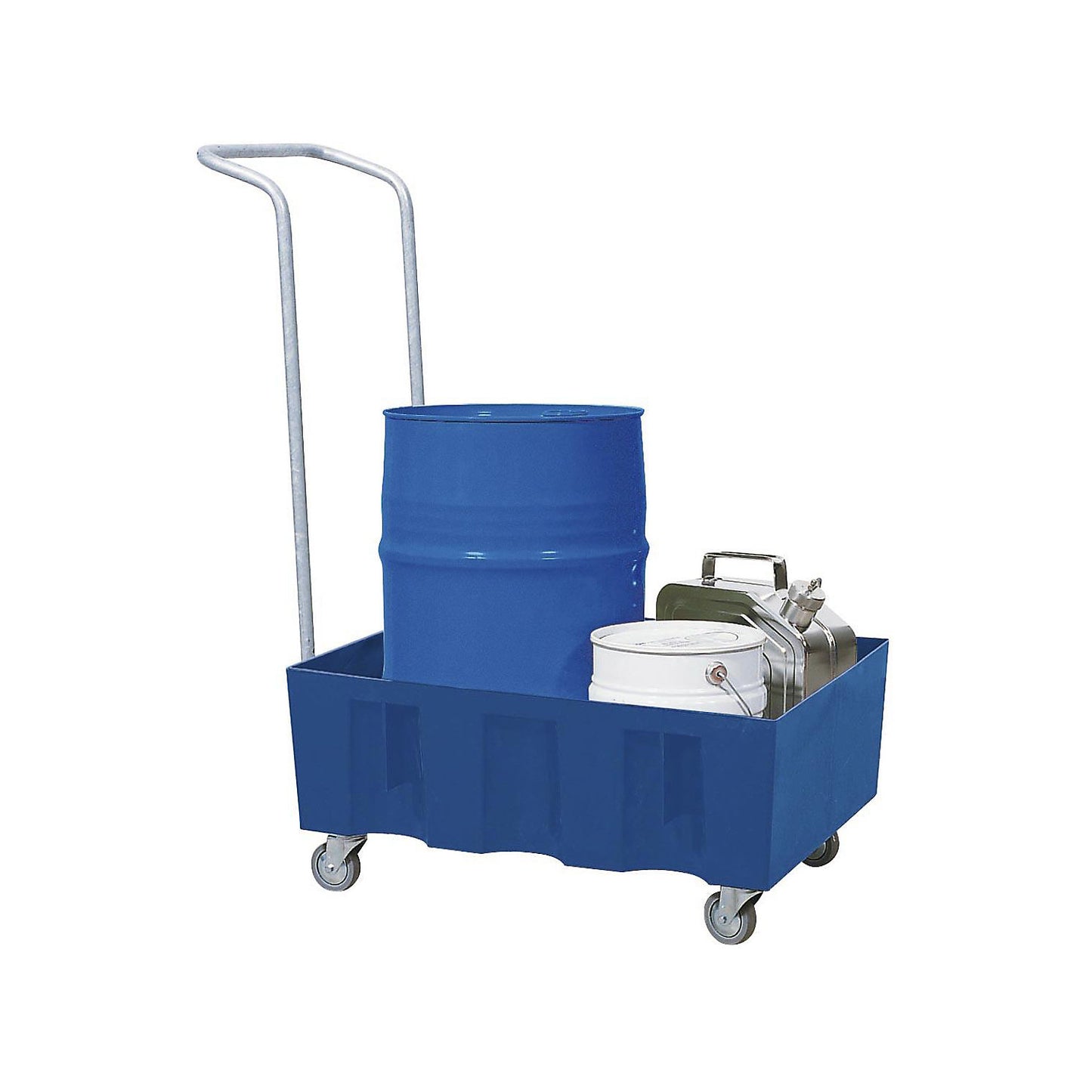 PE sump tray for 60 litre drums, sump capacity 60 l, mobile, without grate.