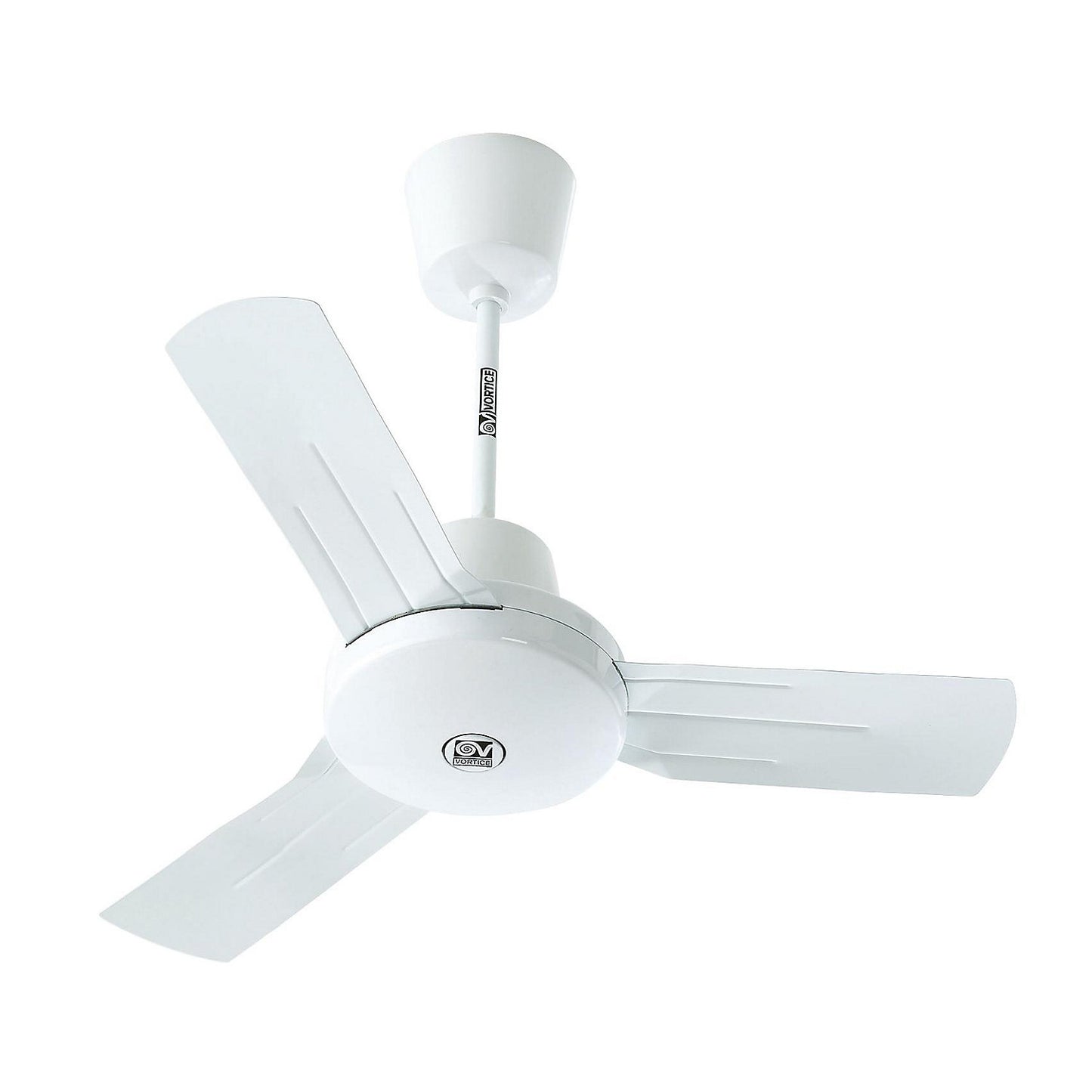 I plus ceiling fan, rotor blade Ø 920 mm, painted light grey.