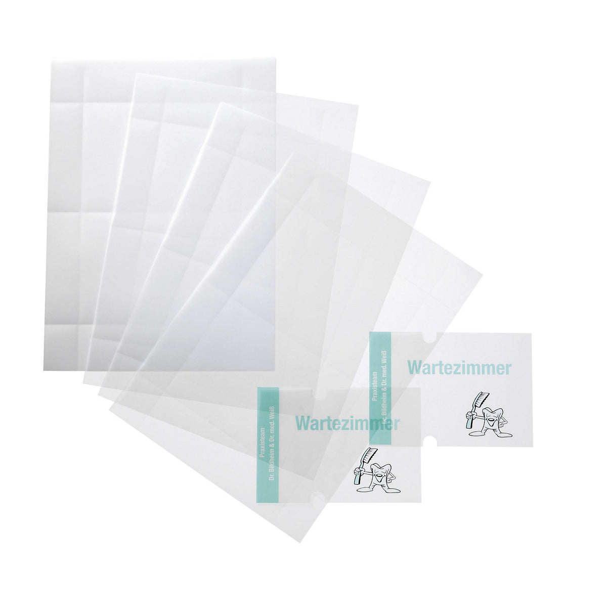 Replacement films for CRYSTAL SIGN, pack of 30, HxW 148 x 148 mm.