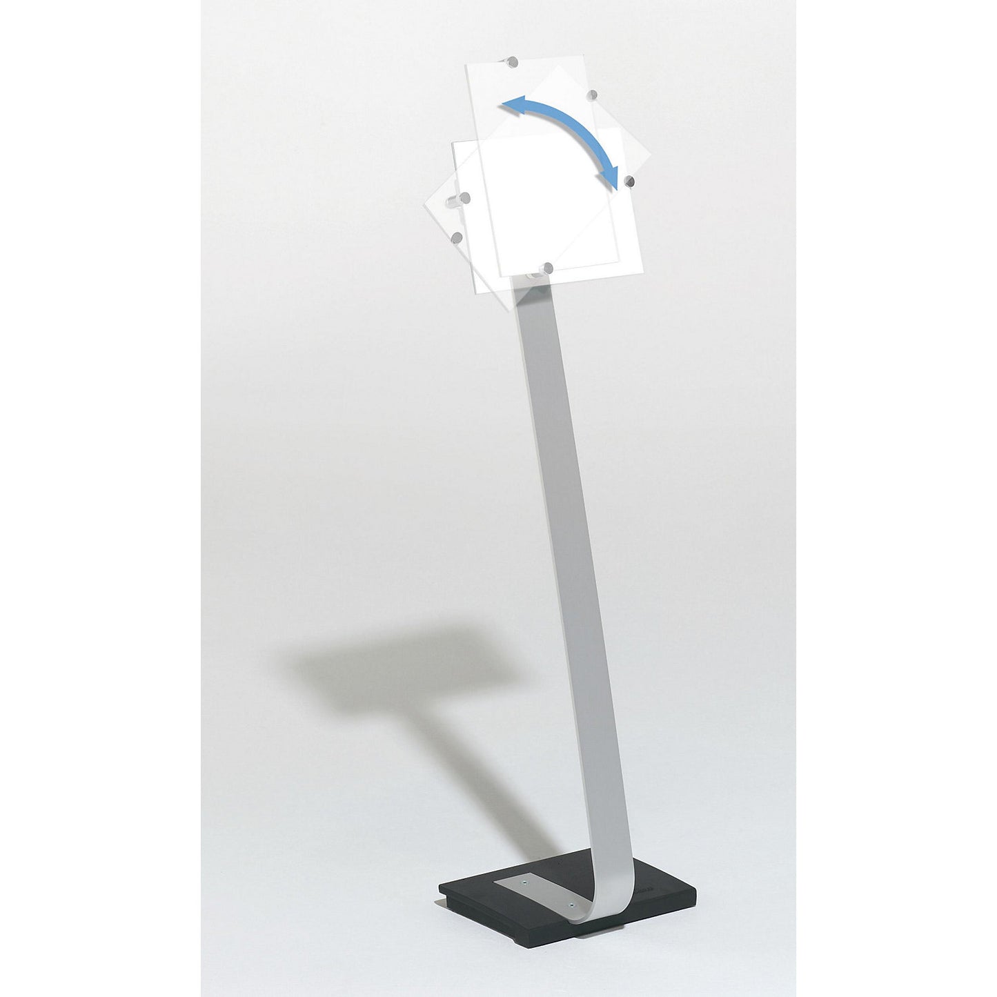 CRYSTAL SIGN floor stand, for A4 format, aluminium.