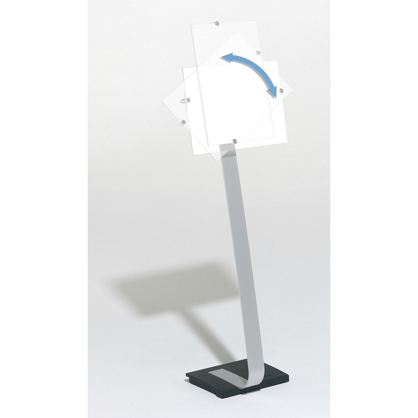 CRYSTAL SIGN floor stand, for A3 format, aluminium.
