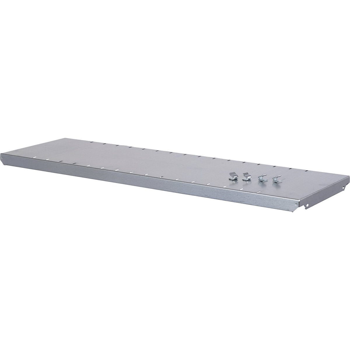 Shelf for shelving with coloured containers, zinc-plated, width x depth 1000x300 mm.