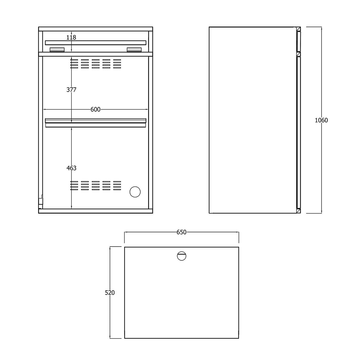 Computer workstation, sheet steel, HxW 1060 x 650 mm, without monitor housing, door colour light grey.
