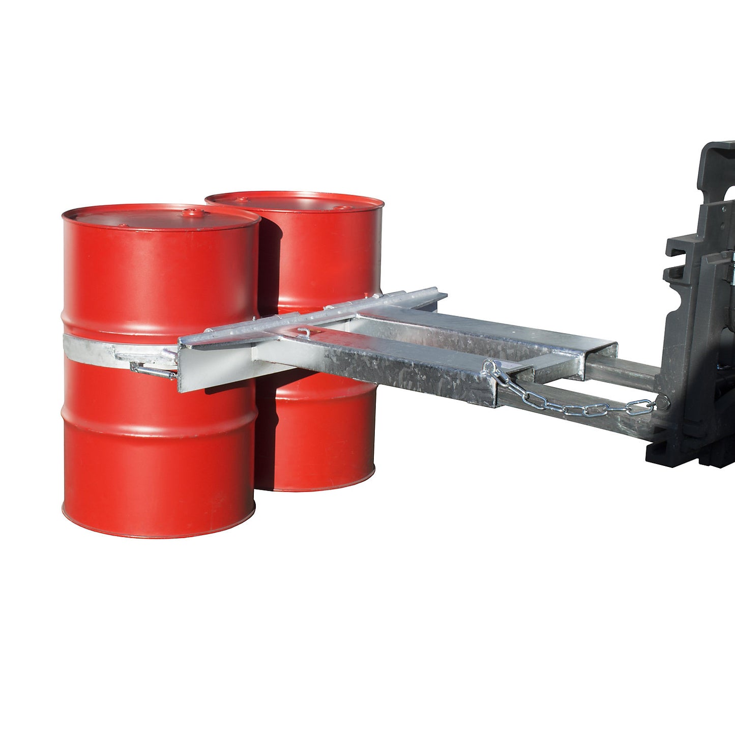 Drum clamp, for 2 drums, max. load 1000 kg, galvanised.