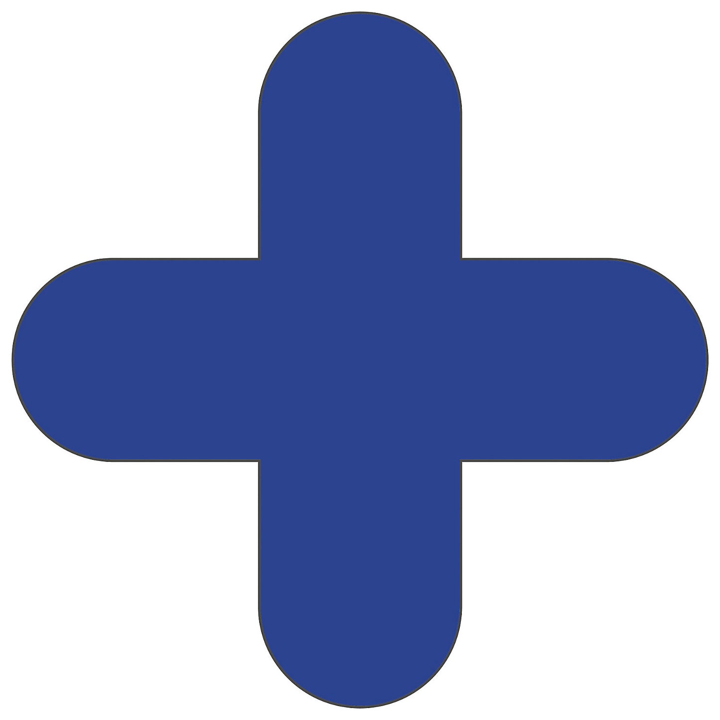 PVC floor markings, cross shape, pack of 10, blue.