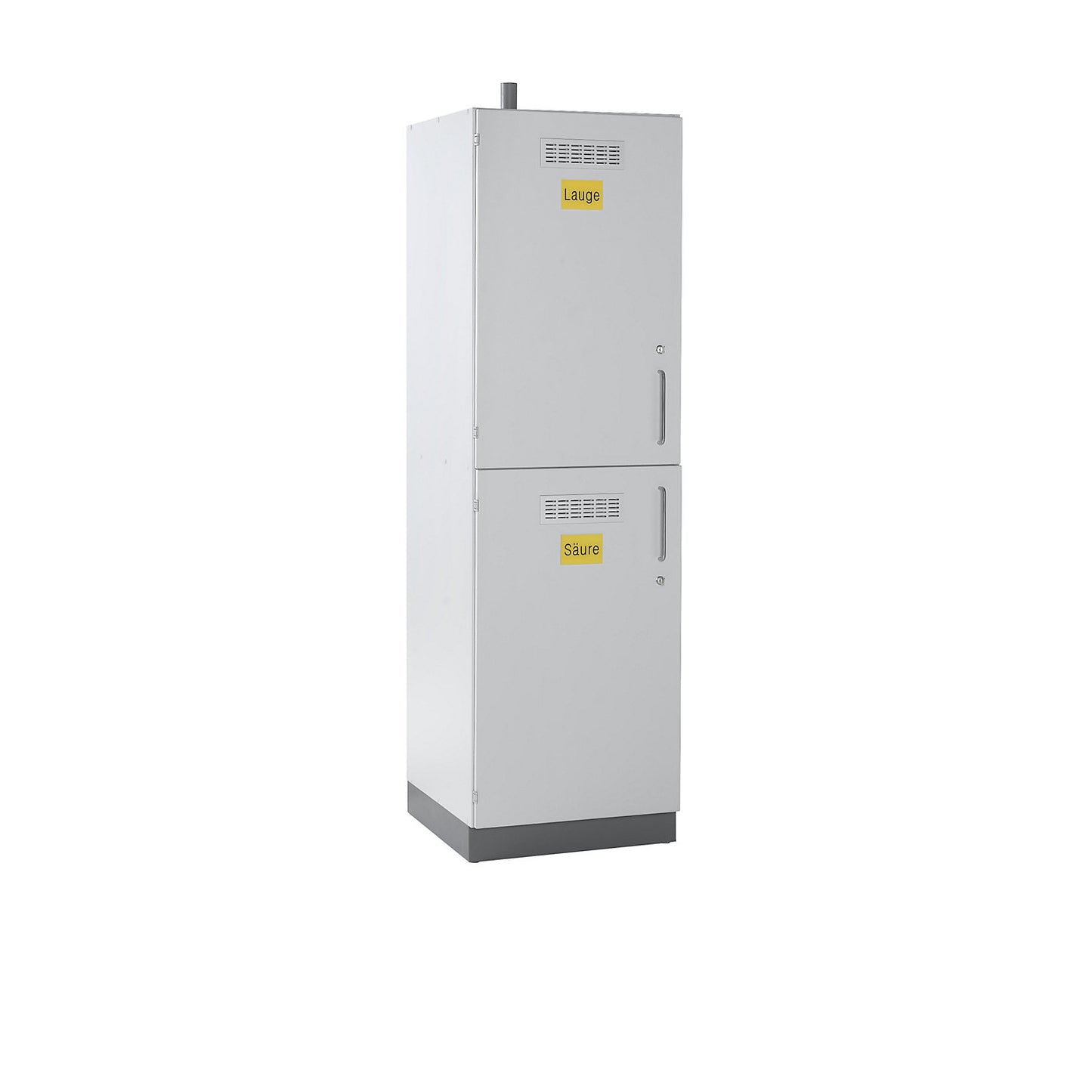 Laboratory acid and alkaline cupboard, with ventilation connection, 2 hinged doors, 4 drawers.
