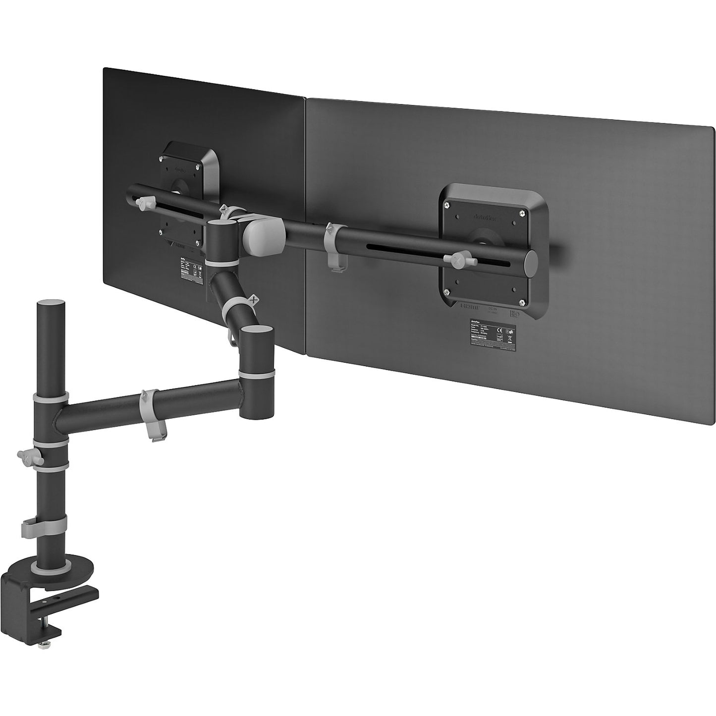 VIEWGO monitor arm, double arm for 2 monitors, black.