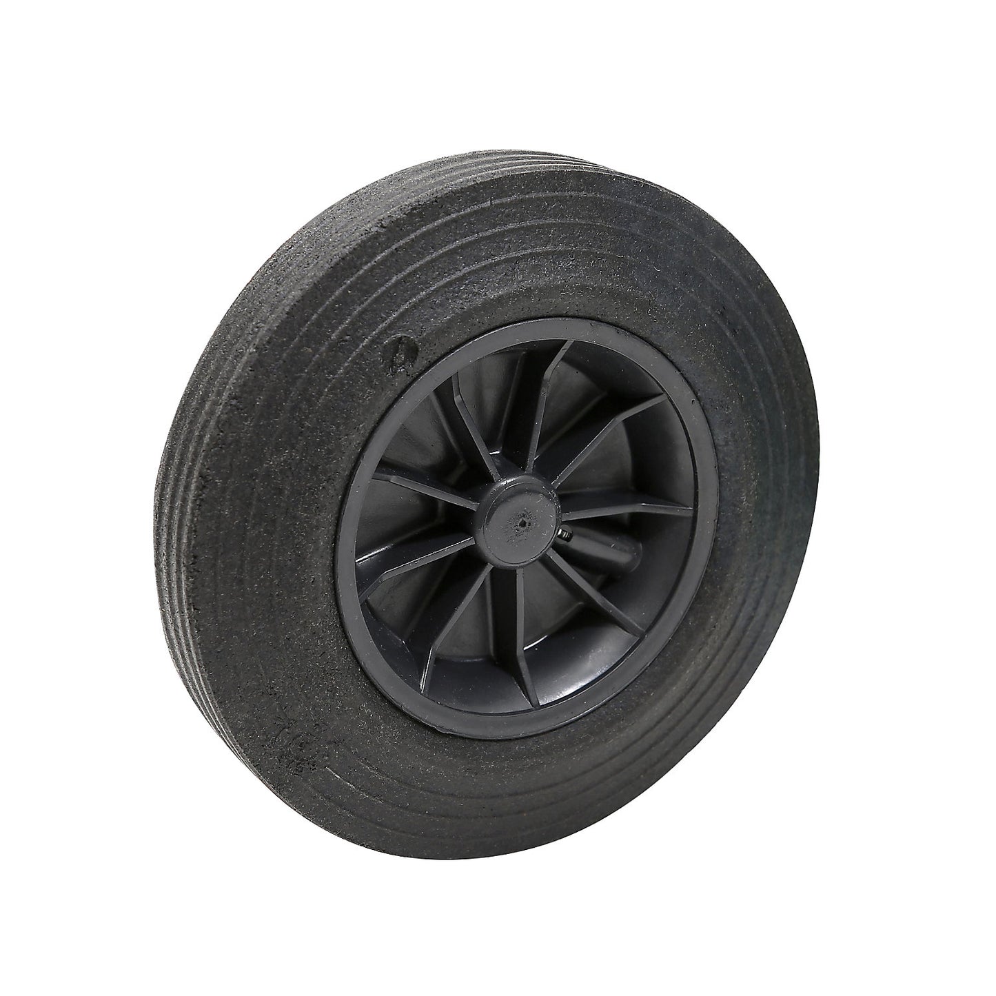 Replacement wheel for plastic rubbish bin, Ø 200 mm, rubber, black.