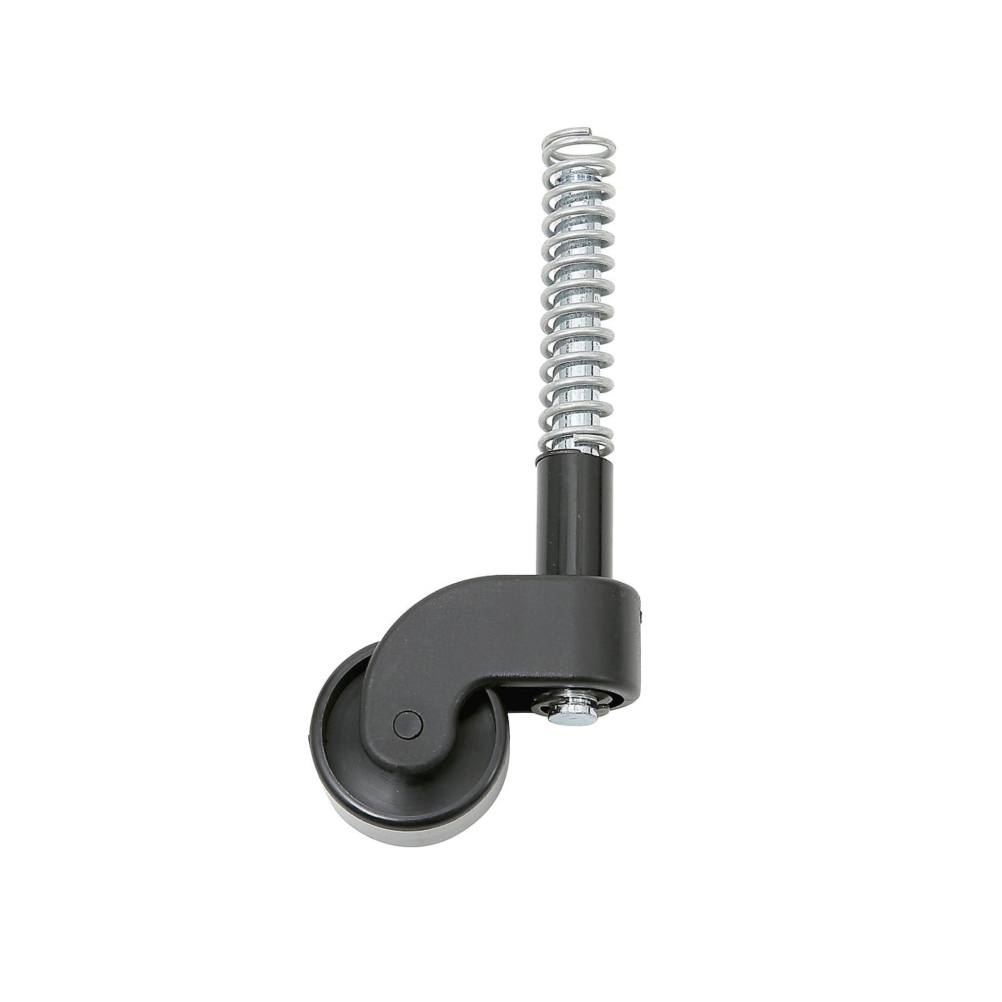 Replacement castor for kick stool, with spring and snap ring, plastic, black.