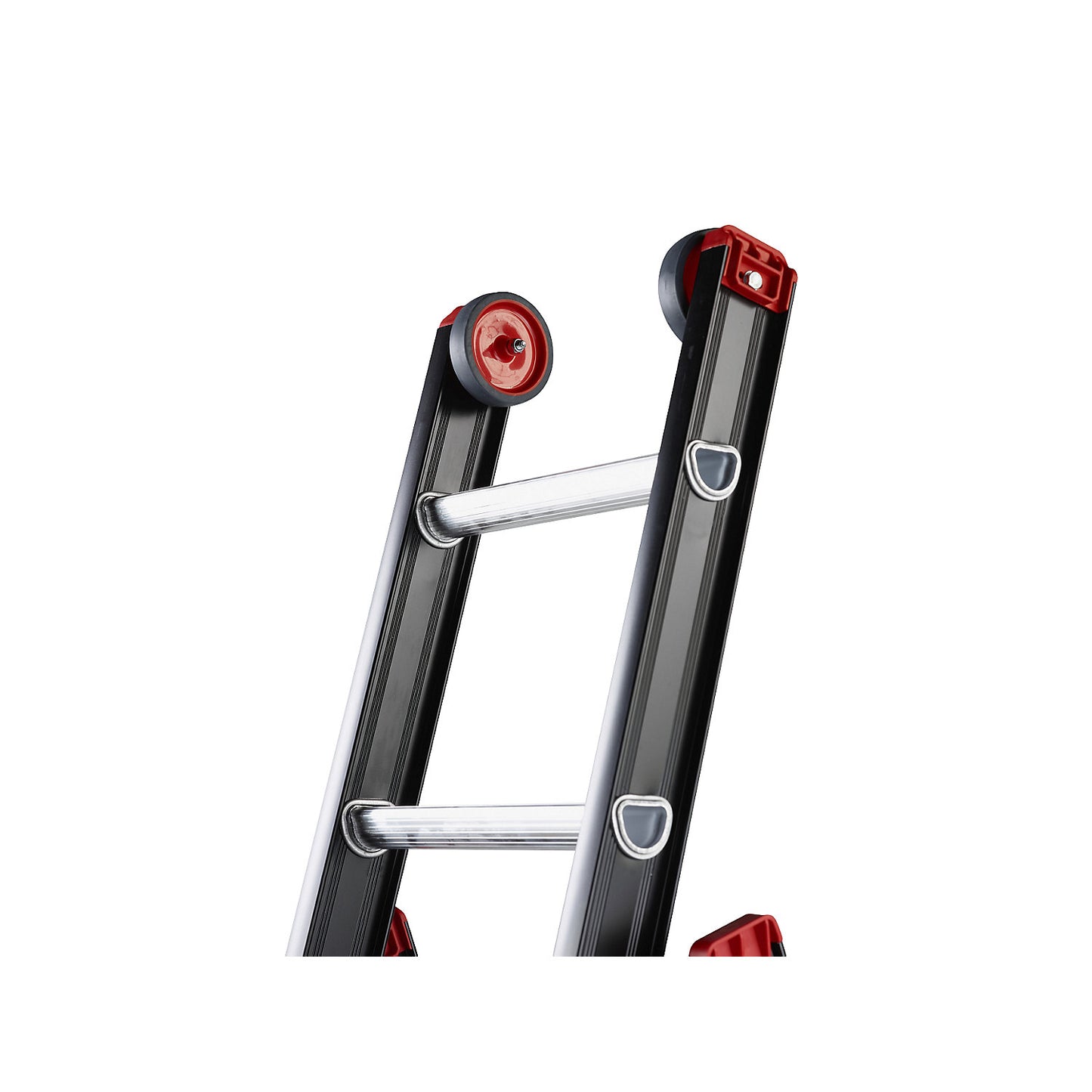 Multi-purpose ladder, aluminium coated, 3-part, black, 3 x 10 rungs.