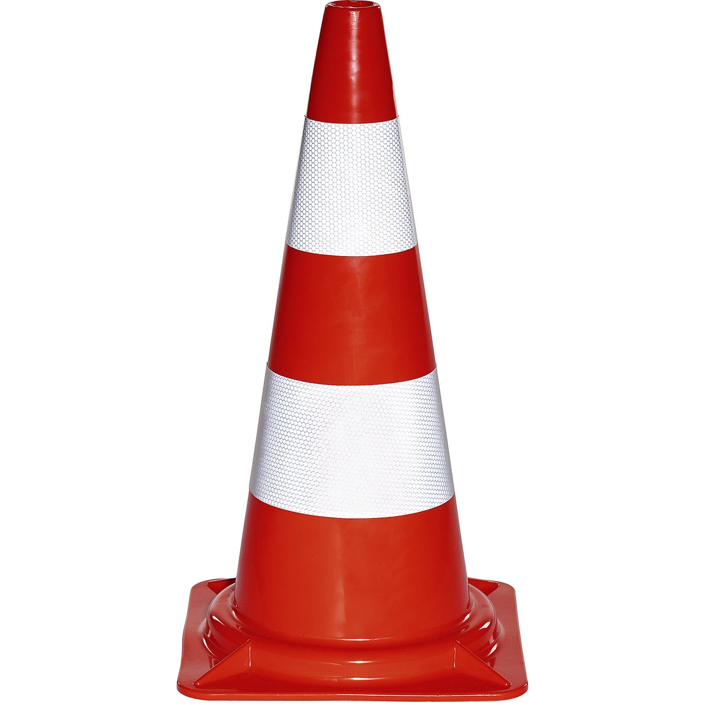PVC traffic cone, fluorescent, pack of 20, height 750 mm.