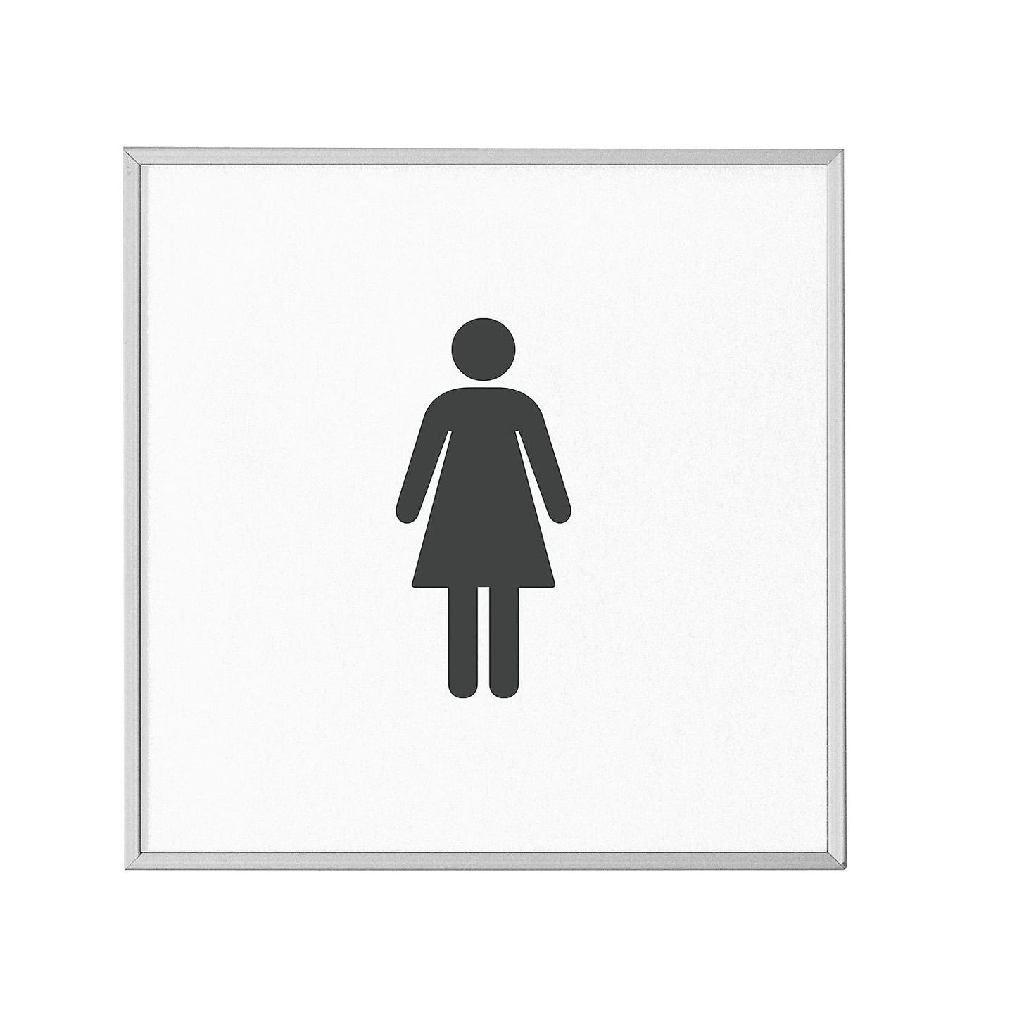 MADRID Silver Line™ door sign, pictogram HxW 120 x 120 mm, ladies' WC.