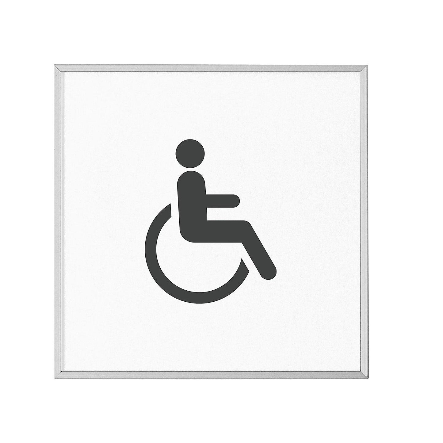 MADRID Silver Line™ door sign, pictogram HxW 120 x 120 mm, barrier free WC.